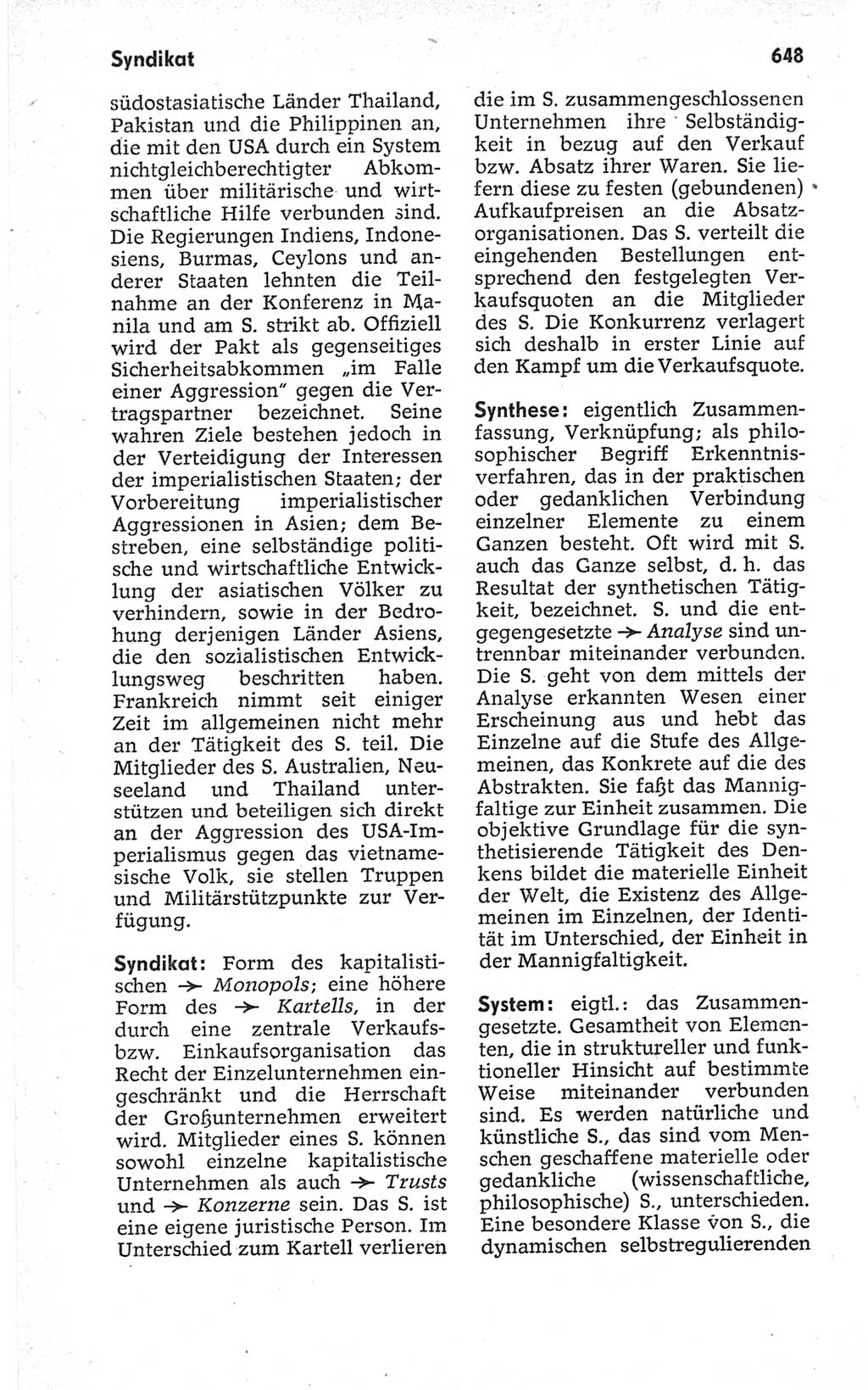 Kleines politisches Wörterbuch [Deutsche Demokratische Republik (DDR)] 1967, Seite 648 (Kl. pol. Wb. DDR 1967, S. 648)