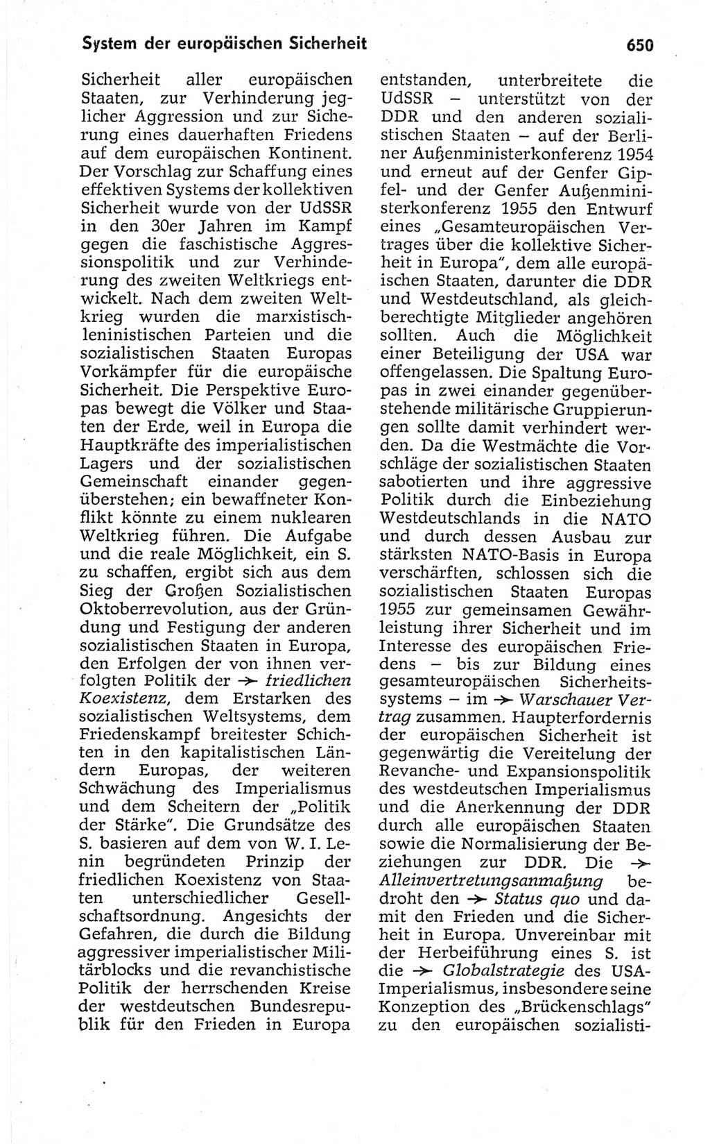 Kleines politisches Wörterbuch [Deutsche Demokratische Republik (DDR)] 1967, Seite 650 (Kl. pol. Wb. DDR 1967, S. 650)