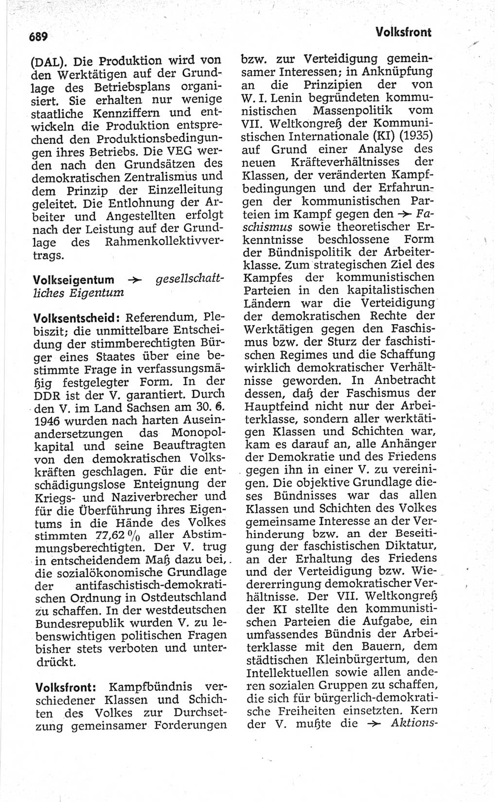 Kleines politisches Wörterbuch [Deutsche Demokratische Republik (DDR)] 1967, Seite 689 (Kl. pol. Wb. DDR 1967, S. 689)