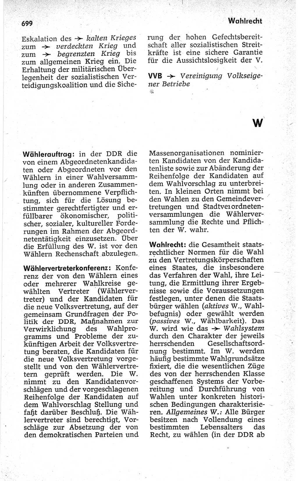 Kleines politisches Wörterbuch [Deutsche Demokratische Republik (DDR)] 1967, Seite 699 (Kl. pol. Wb. DDR 1967, S. 699)