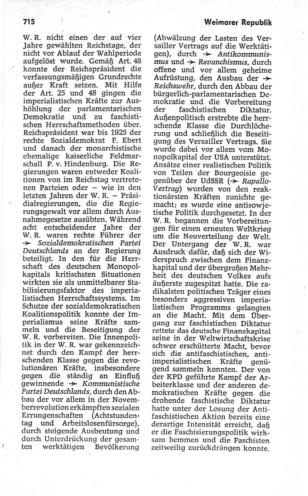 Kleines politisches Wörterbuch [Deutsche Demokratische Republik (DDR)] 1967, Seite 715 (Kl. pol. Wb. DDR 1967, S. 715)