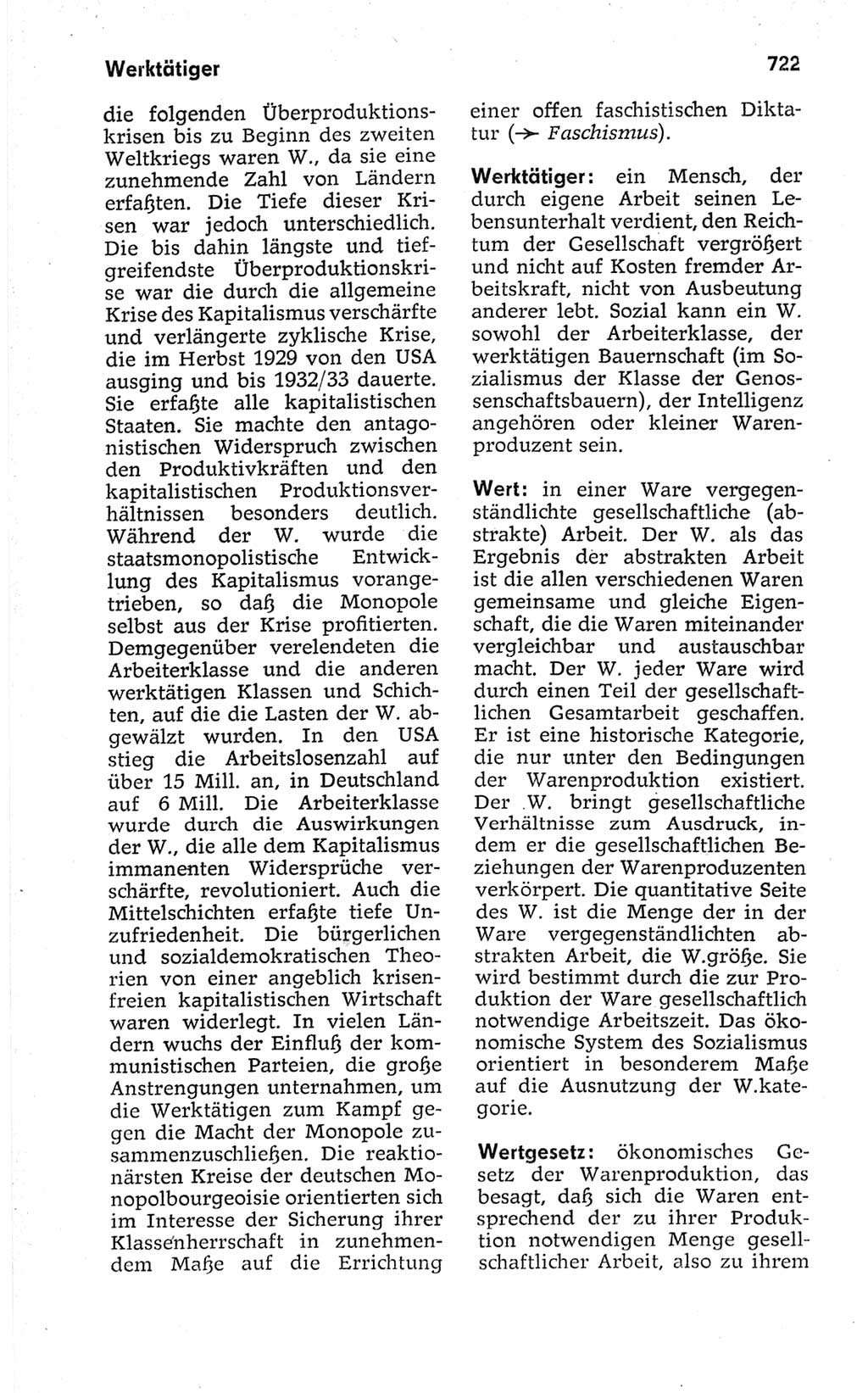 Kleines politisches Wörterbuch [Deutsche Demokratische Republik (DDR)] 1967, Seite 722 (Kl. pol. Wb. DDR 1967, S. 722)