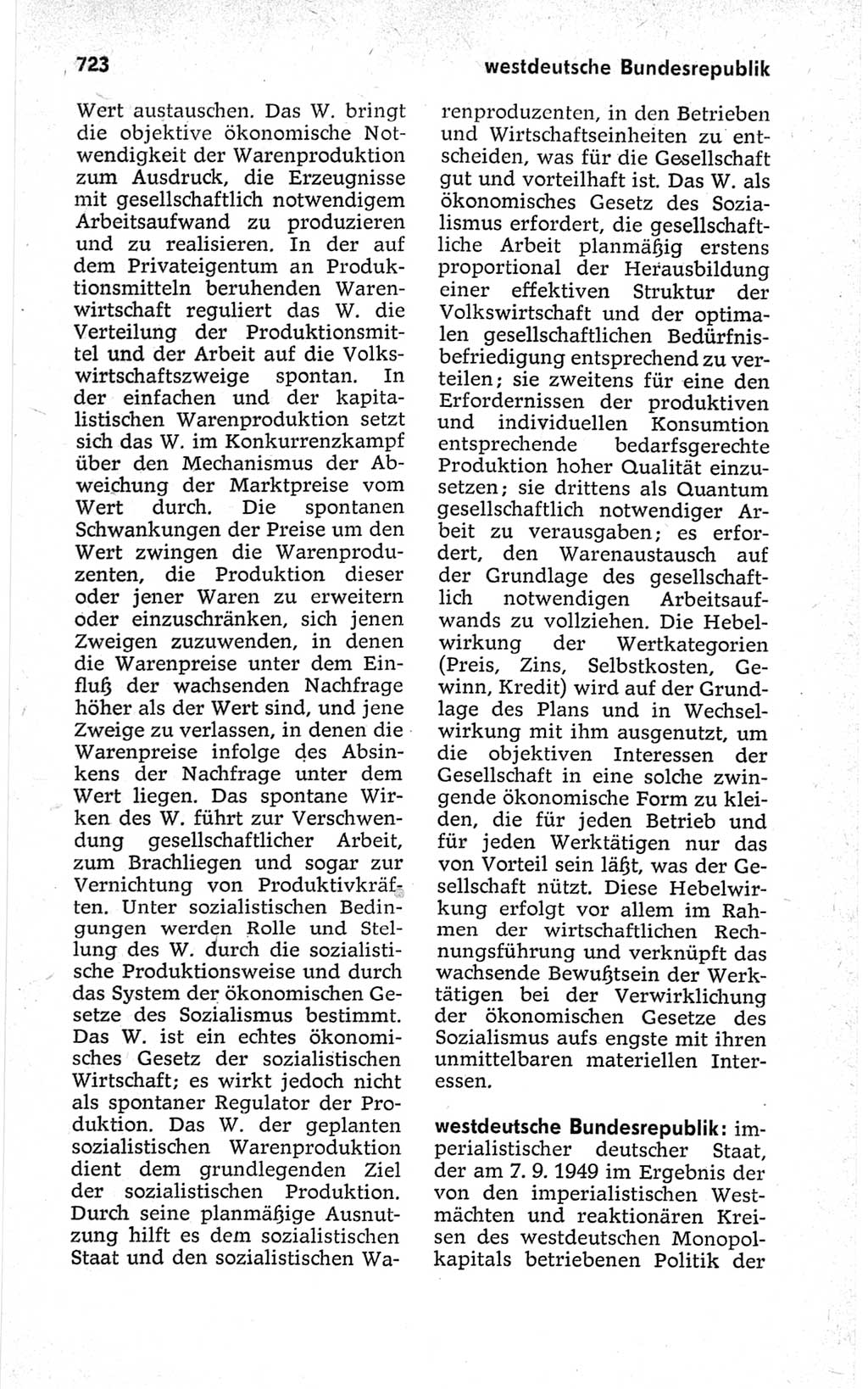 Kleines politisches Wörterbuch [Deutsche Demokratische Republik (DDR)] 1967, Seite 723 (Kl. pol. Wb. DDR 1967, S. 723)