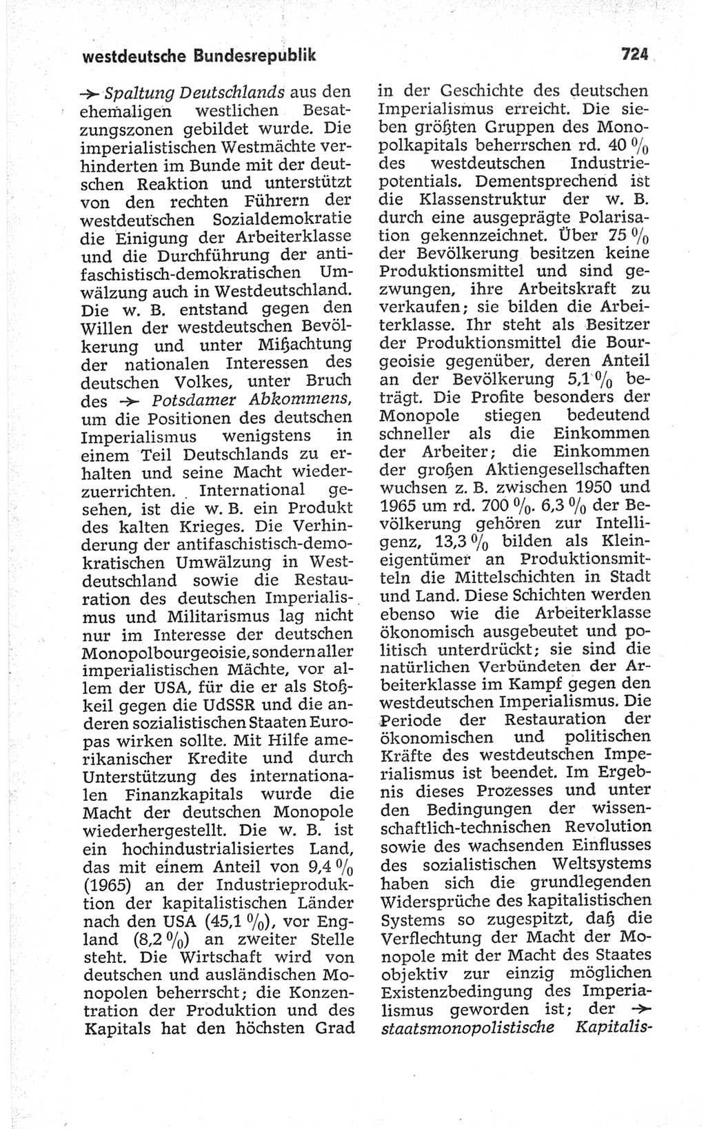 Kleines politisches Wörterbuch [Deutsche Demokratische Republik (DDR)] 1967, Seite 724 (Kl. pol. Wb. DDR 1967, S. 724)