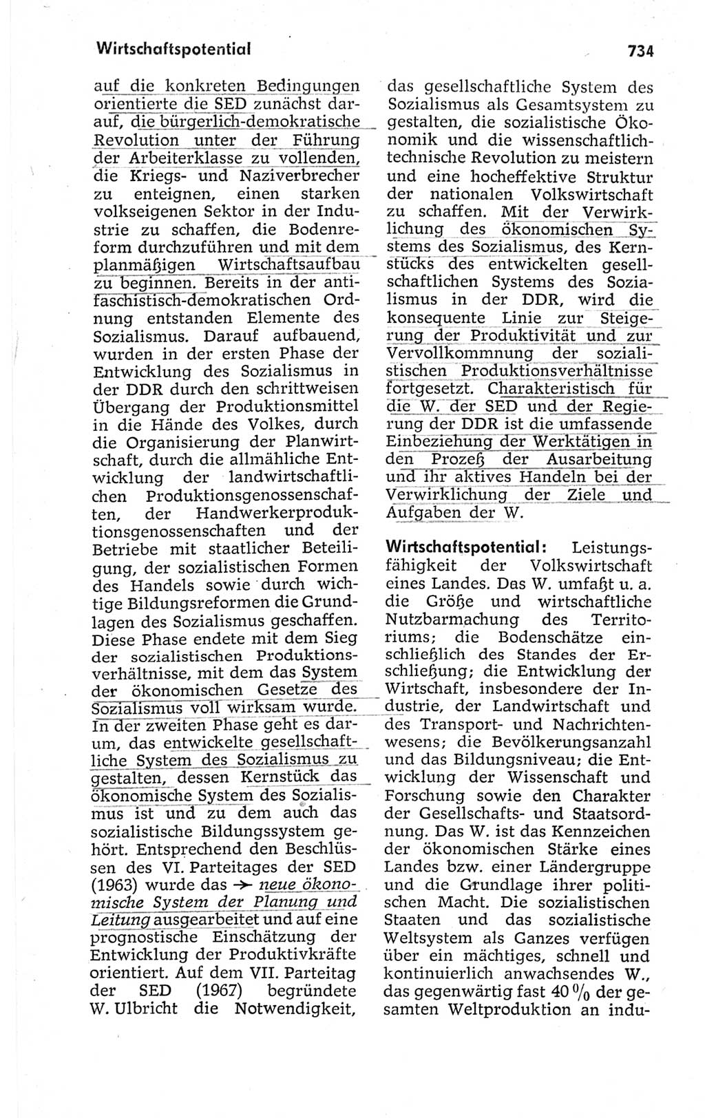 Kleines politisches Wörterbuch [Deutsche Demokratische Republik (DDR)] 1967, Seite 734 (Kl. pol. Wb. DDR 1967, S. 734)