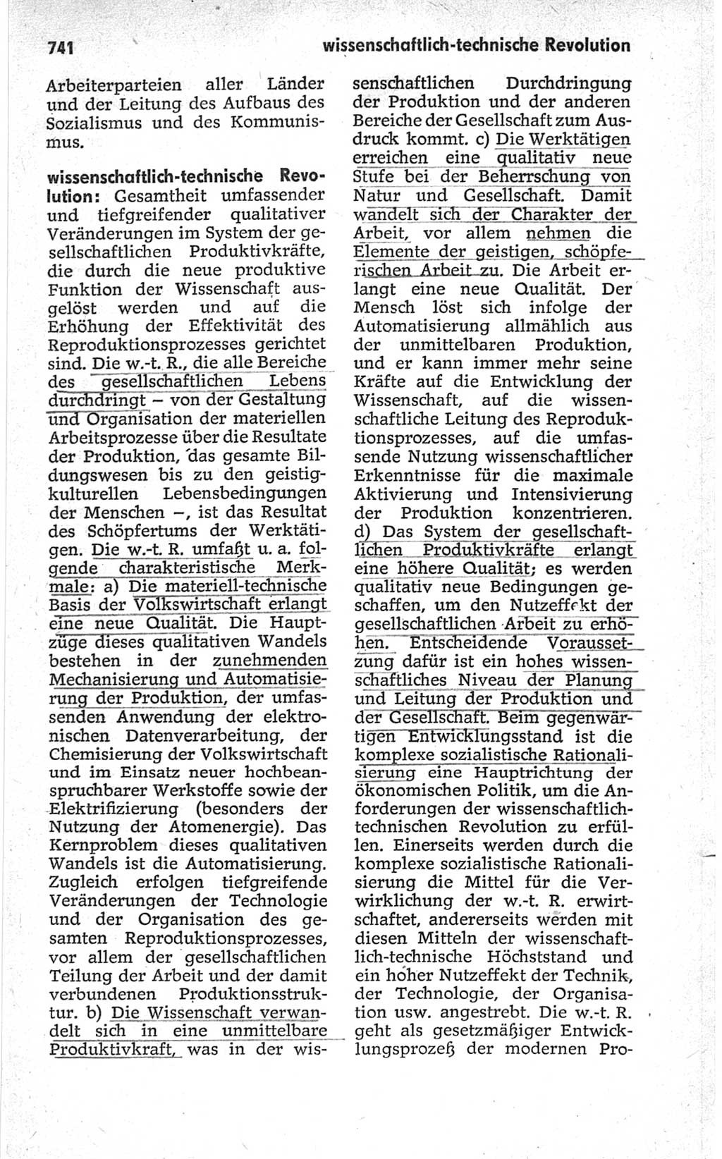 Kleines politisches Wörterbuch [Deutsche Demokratische Republik (DDR)] 1967, Seite 741 (Kl. pol. Wb. DDR 1967, S. 741)