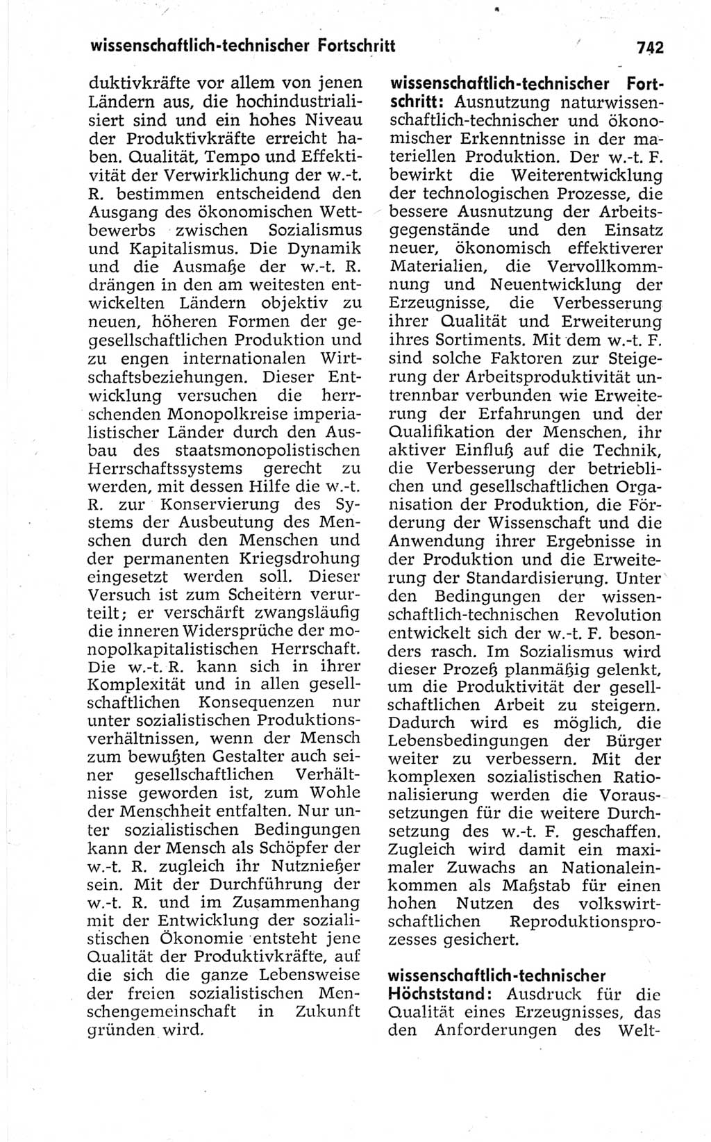 Kleines politisches Wörterbuch [Deutsche Demokratische Republik (DDR)] 1967, Seite 742 (Kl. pol. Wb. DDR 1967, S. 742)