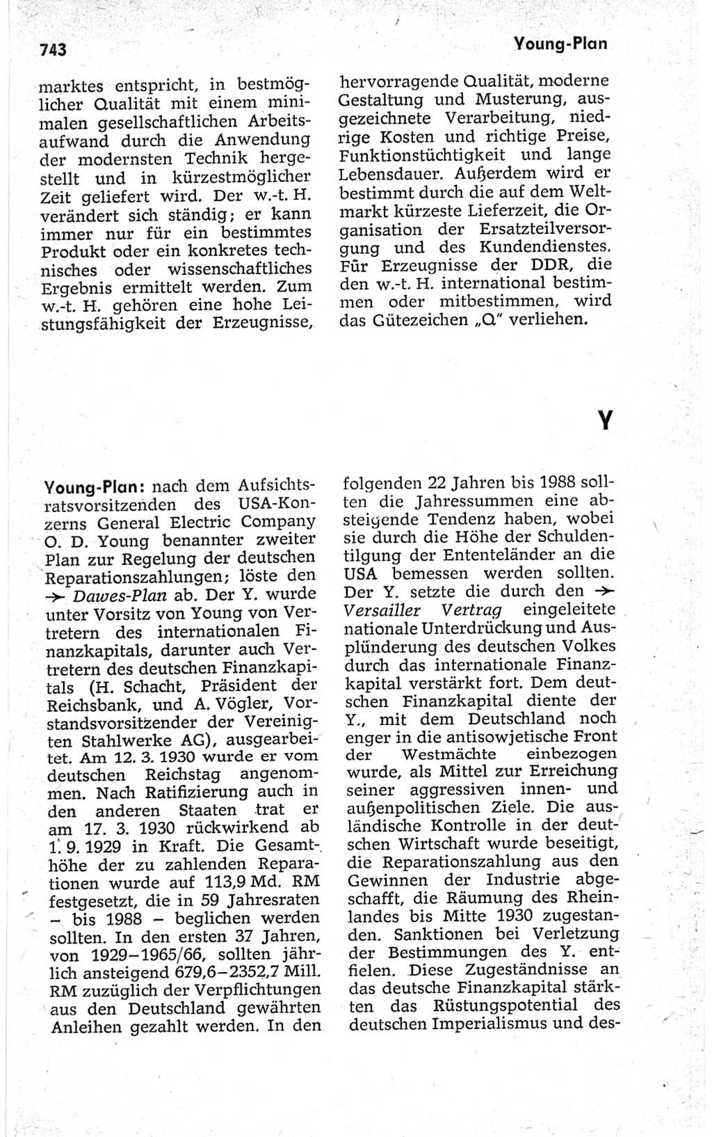 Kleines politisches Wörterbuch [Deutsche Demokratische Republik (DDR)] 1967, Seite 743 (Kl. pol. Wb. DDR 1967, S. 743)