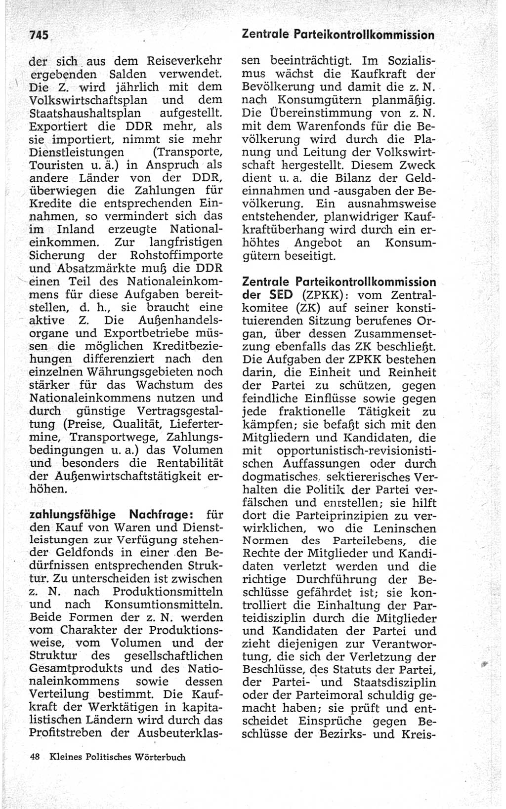 Kleines politisches Wörterbuch [Deutsche Demokratische Republik (DDR)] 1967, Seite 745 (Kl. pol. Wb. DDR 1967, S. 745)