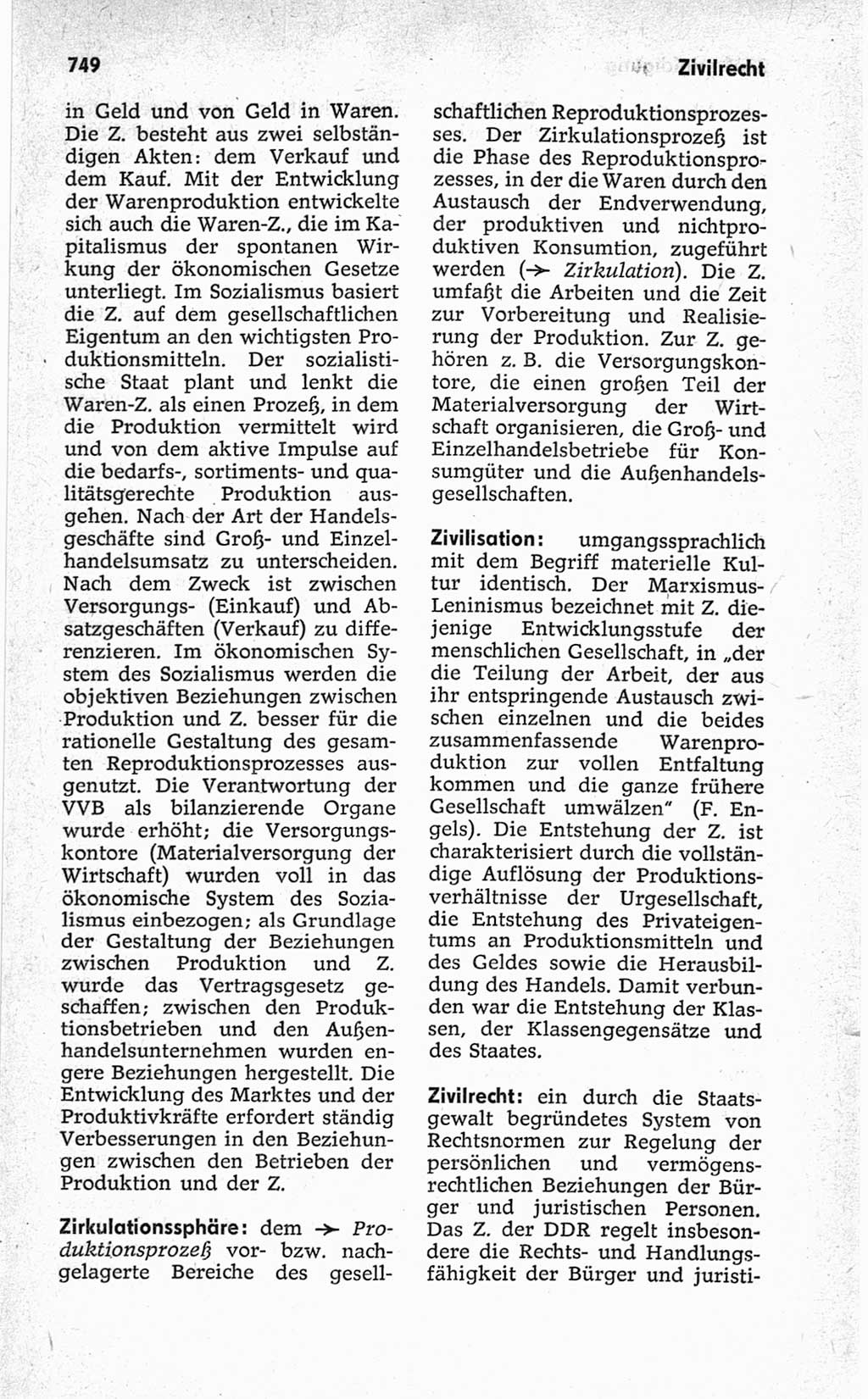 Kleines politisches Wörterbuch [Deutsche Demokratische Republik (DDR)] 1967, Seite 749 (Kl. pol. Wb. DDR 1967, S. 749)