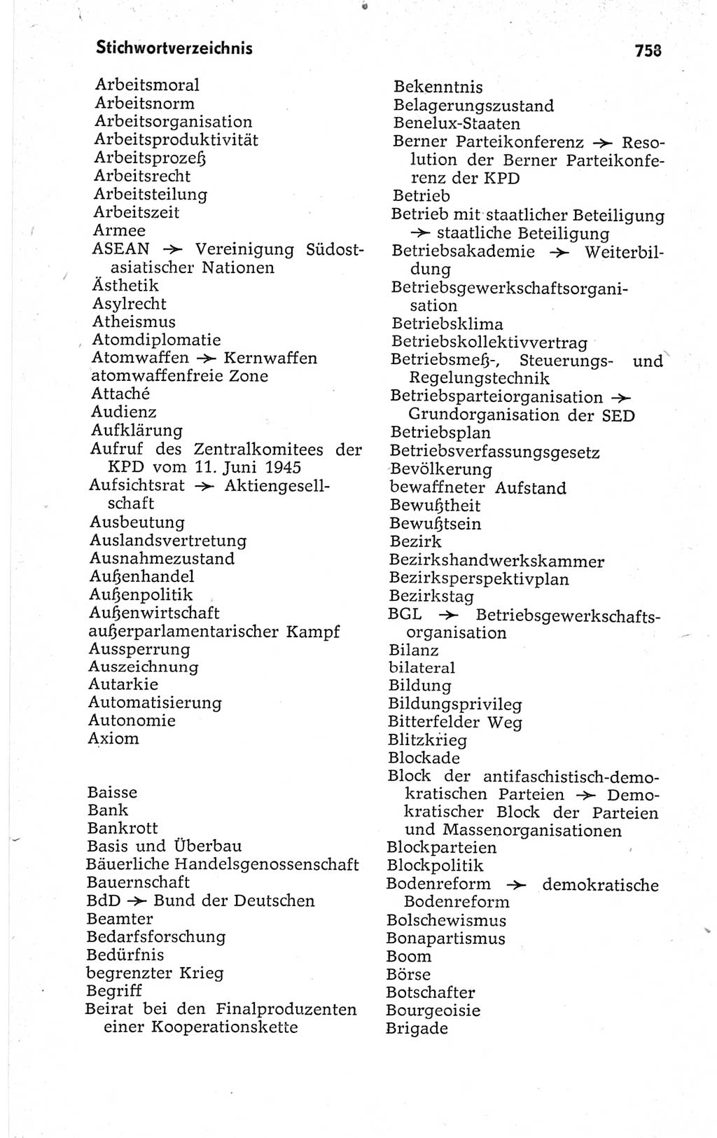 Kleines politisches Wörterbuch [Deutsche Demokratische Republik (DDR)] 1967, Seite 758 (Kl. pol. Wb. DDR 1967, S. 758)