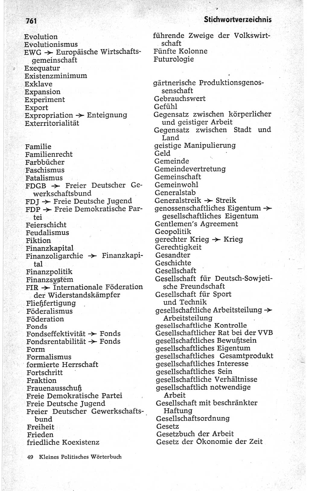 Kleines politisches Wörterbuch [Deutsche Demokratische Republik (DDR)] 1967, Seite 761 (Kl. pol. Wb. DDR 1967, S. 761)