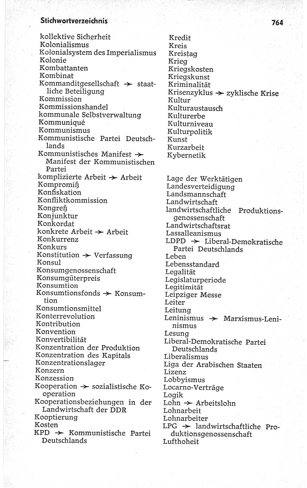 Kleines politisches Wörterbuch [Deutsche Demokratische Republik (DDR)] 1967, Seite 764 (Kl. pol. Wb. DDR 1967, S. 764)