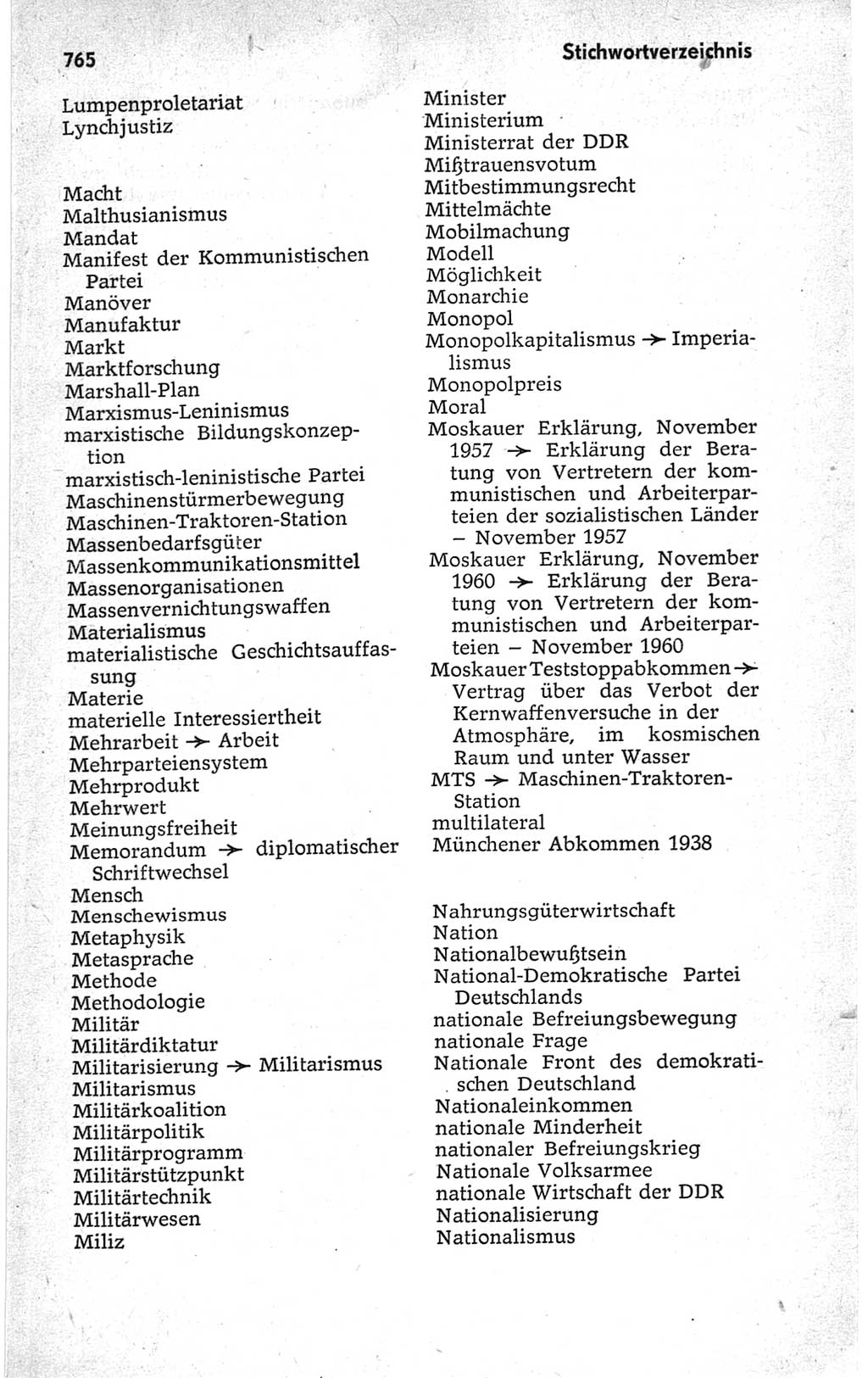 Kleines politisches Wörterbuch [Deutsche Demokratische Republik (DDR)] 1967, Seite 765 (Kl. pol. Wb. DDR 1967, S. 765)