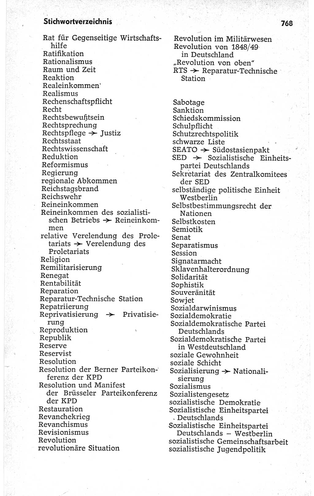 Kleines politisches Wörterbuch [Deutsche Demokratische Republik (DDR)] 1967, Seite 768 (Kl. pol. Wb. DDR 1967, S. 768)
