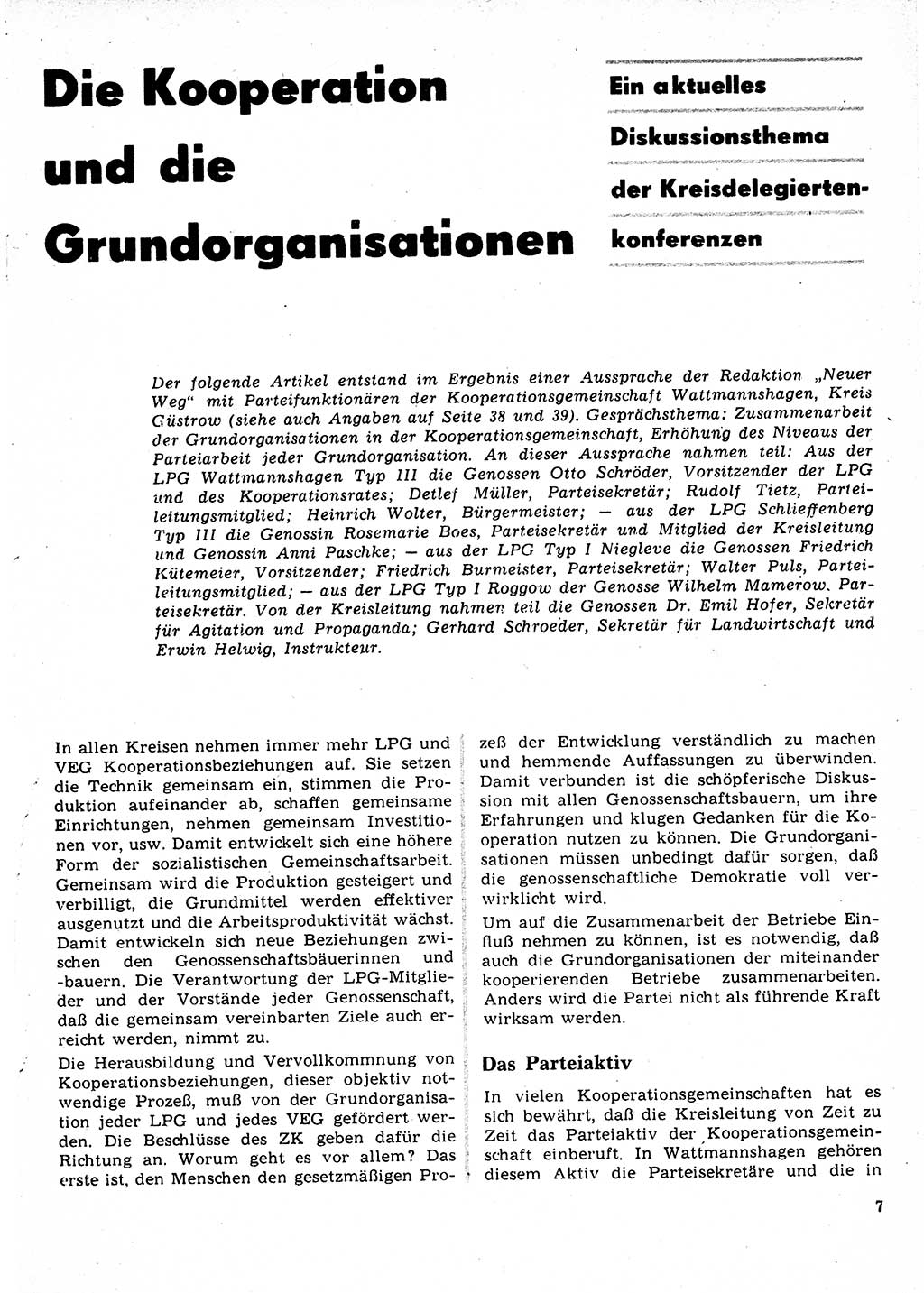 Neuer Weg (NW), Organ des Zentralkomitees (ZK) der SED (Sozialistische Einheitspartei Deutschlands) für Fragen des Parteilebens, 22. Jahrgang [Deutsche Demokratische Republik (DDR)] 1967, Seite 7 (NW ZK SED DDR 1967, S. 7)