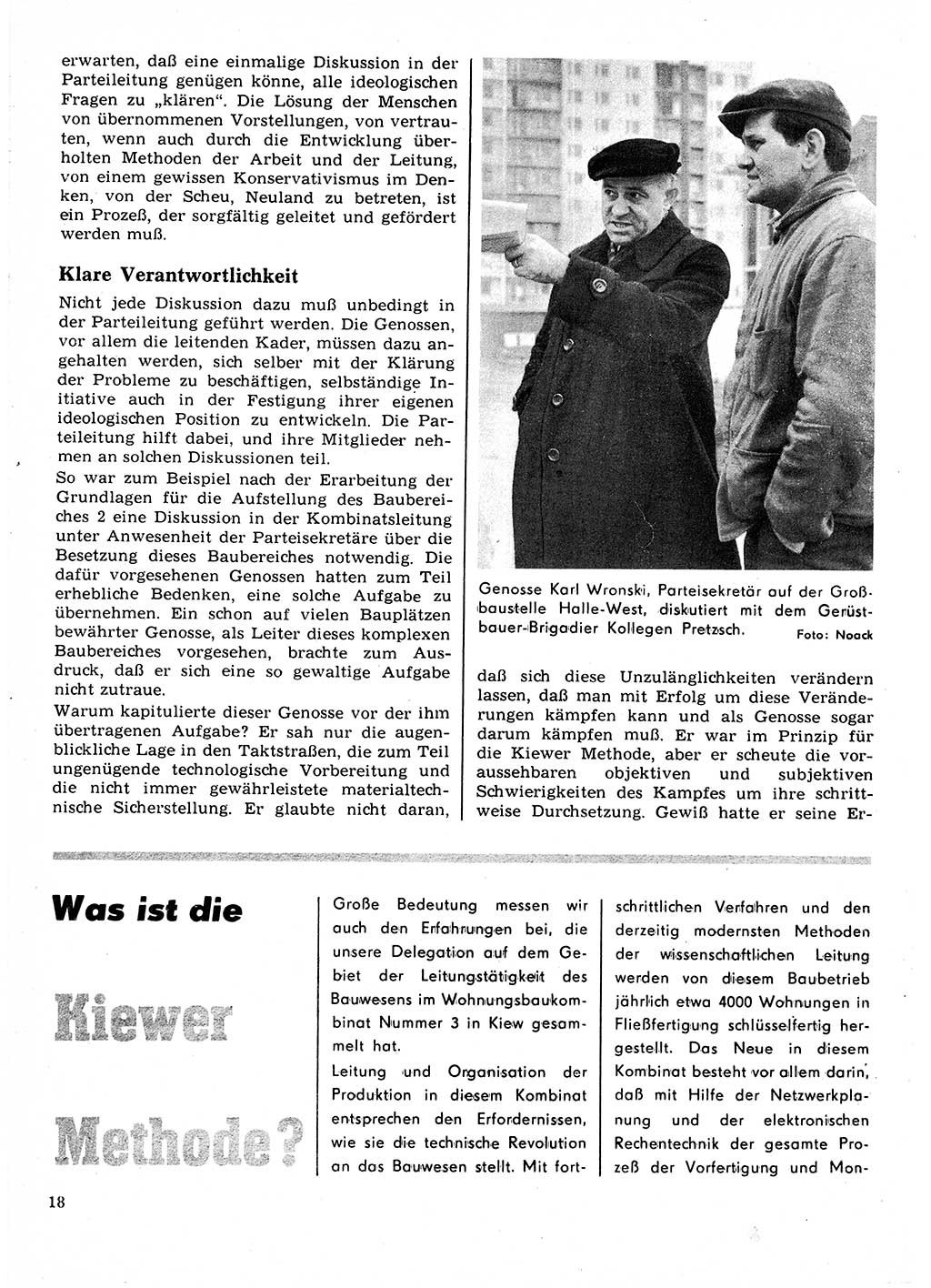 Neuer Weg (NW), Organ des Zentralkomitees (ZK) der SED (Sozialistische Einheitspartei Deutschlands) für Fragen des Parteilebens, 22. Jahrgang [Deutsche Demokratische Republik (DDR)] 1967, Seite 18 (NW ZK SED DDR 1967, S. 18)