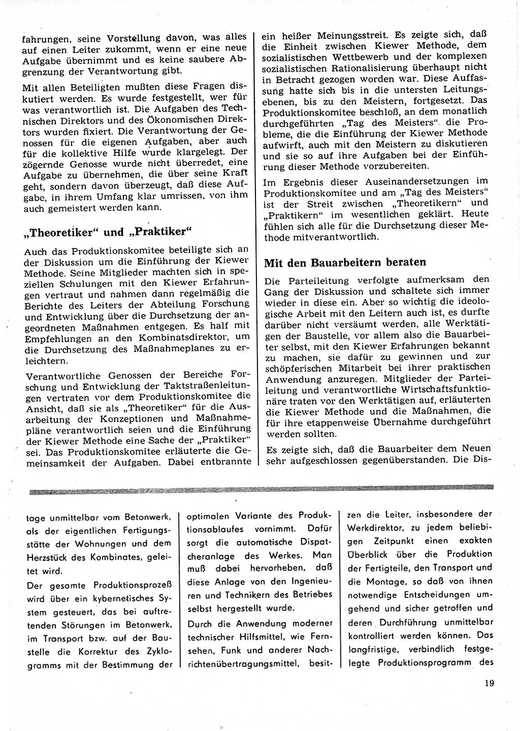 Neuer Weg (NW), Organ des Zentralkomitees (ZK) der SED (Sozialistische Einheitspartei Deutschlands) für Fragen des Parteilebens, 22. Jahrgang [Deutsche Demokratische Republik (DDR)] 1967, Seite 19 (NW ZK SED DDR 1967, S. 19)