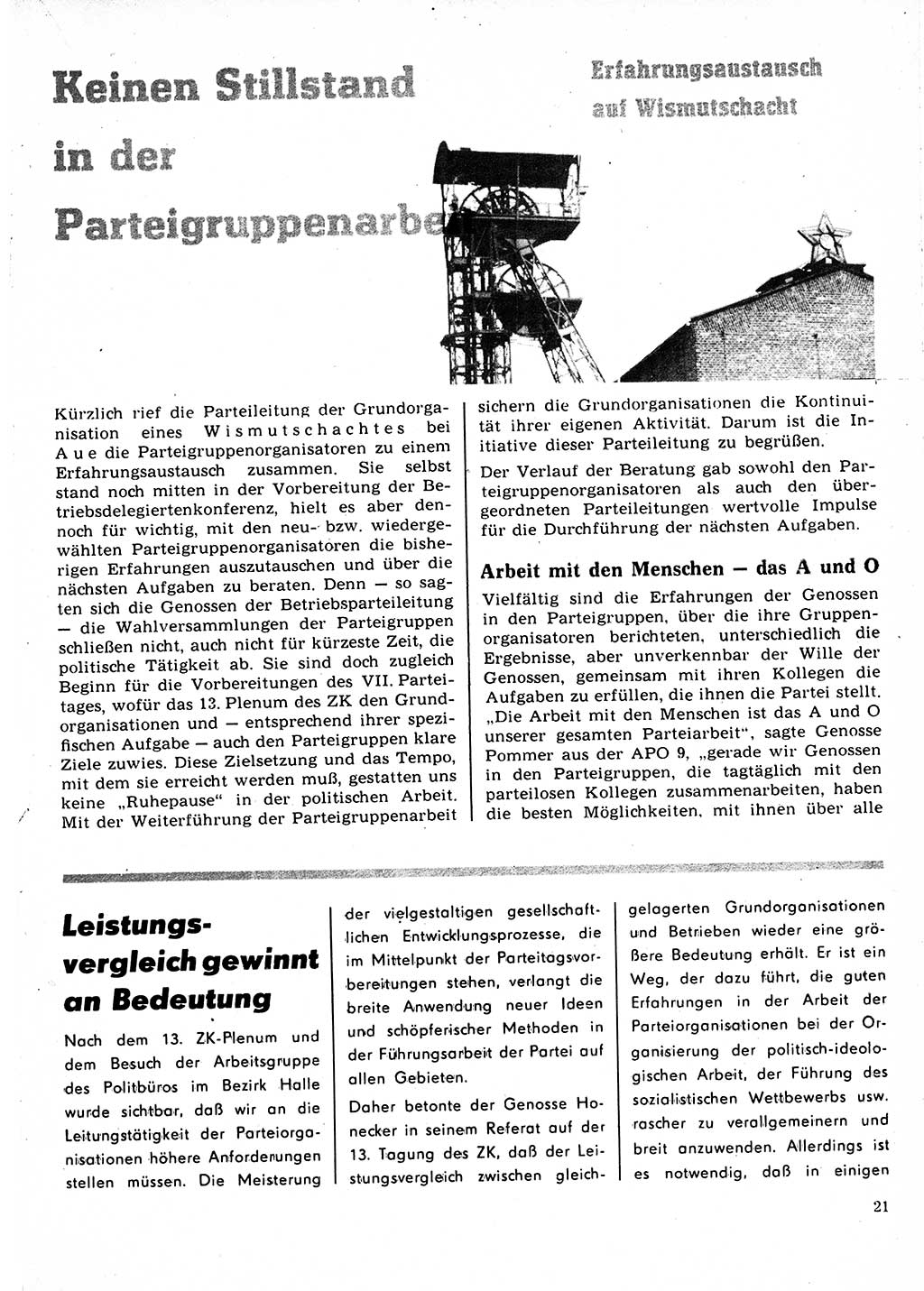 Neuer Weg (NW), Organ des Zentralkomitees (ZK) der SED (Sozialistische Einheitspartei Deutschlands) für Fragen des Parteilebens, 22. Jahrgang [Deutsche Demokratische Republik (DDR)] 1967, Seite 21 (NW ZK SED DDR 1967, S. 21)