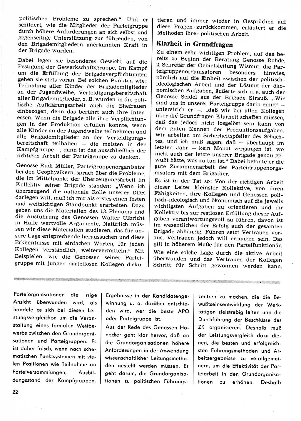Neuer Weg (NW), Organ des Zentralkomitees (ZK) der SED (Sozialistische Einheitspartei Deutschlands) für Fragen des Parteilebens, 22. Jahrgang [Deutsche Demokratische Republik (DDR)] 1967, Seite 22 (NW ZK SED DDR 1967, S. 22)