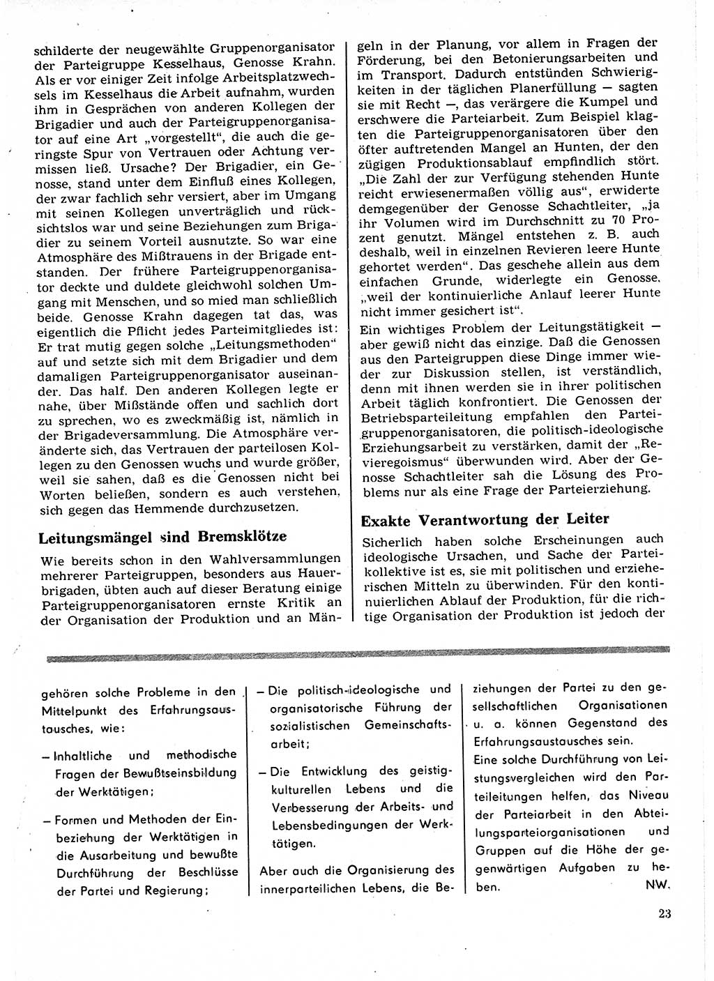 Neuer Weg (NW), Organ des Zentralkomitees (ZK) der SED (Sozialistische Einheitspartei Deutschlands) für Fragen des Parteilebens, 22. Jahrgang [Deutsche Demokratische Republik (DDR)] 1967, Seite 23 (NW ZK SED DDR 1967, S. 23)
