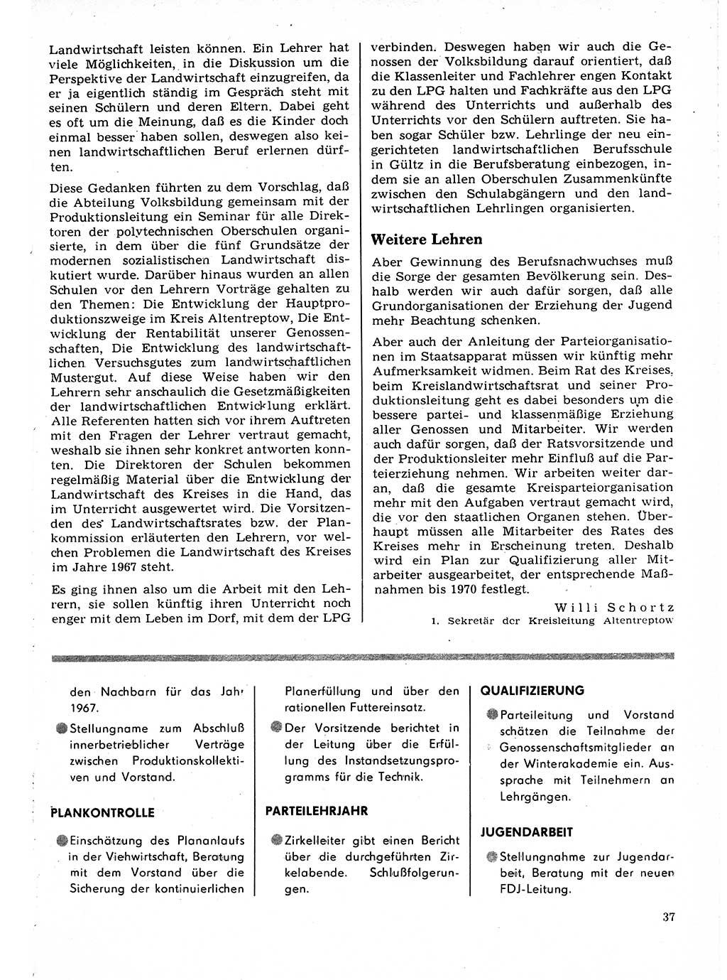 Neuer Weg (NW), Organ des Zentralkomitees (ZK) der SED (Sozialistische Einheitspartei Deutschlands) für Fragen des Parteilebens, 22. Jahrgang [Deutsche Demokratische Republik (DDR)] 1967, Seite 37 (NW ZK SED DDR 1967, S. 37)