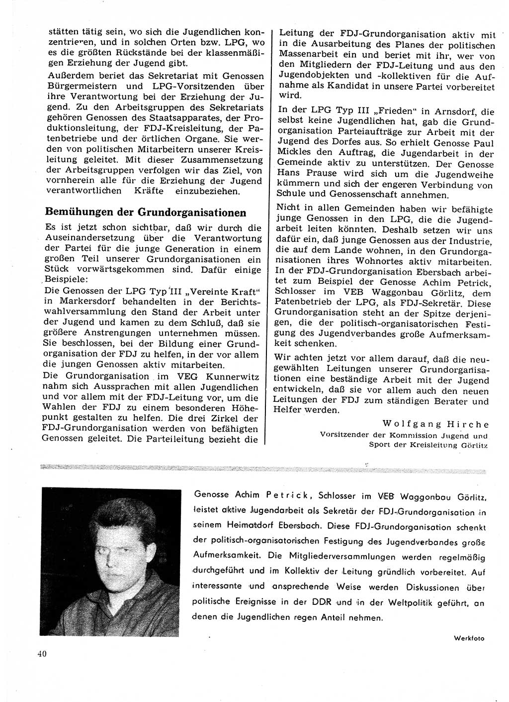 Neuer Weg (NW), Organ des Zentralkomitees (ZK) der SED (Sozialistische Einheitspartei Deutschlands) für Fragen des Parteilebens, 22. Jahrgang [Deutsche Demokratische Republik (DDR)] 1967, Seite 40 (NW ZK SED DDR 1967, S. 40)