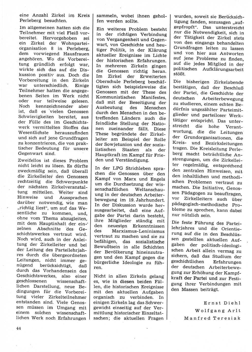 Neuer Weg (NW), Organ des Zentralkomitees (ZK) der SED (Sozialistische Einheitspartei Deutschlands) für Fragen des Parteilebens, 22. Jahrgang [Deutsche Demokratische Republik (DDR)] 1967, Seite 44 (NW ZK SED DDR 1967, S. 44)