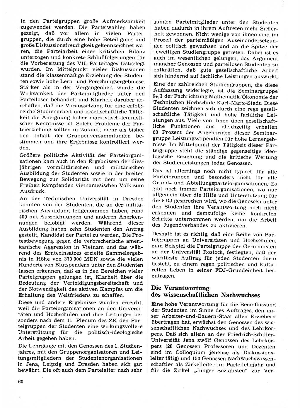 Neuer Weg (NW), Organ des Zentralkomitees (ZK) der SED (Sozialistische Einheitspartei Deutschlands) für Fragen des Parteilebens, 22. Jahrgang [Deutsche Demokratische Republik (DDR)] 1967, Seite 60 (NW ZK SED DDR 1967, S. 60)