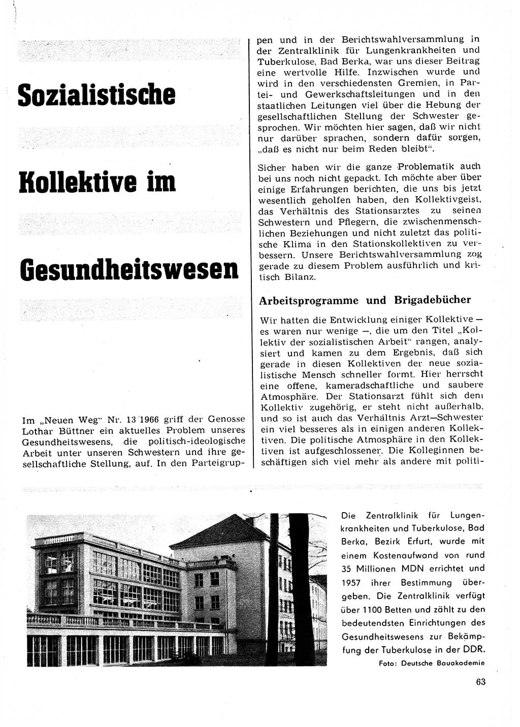 Neuer Weg (NW), Organ des Zentralkomitees (ZK) der SED (Sozialistische Einheitspartei Deutschlands) für Fragen des Parteilebens, 22. Jahrgang [Deutsche Demokratische Republik (DDR)] 1967, Seite 63 (NW ZK SED DDR 1967, S. 63)