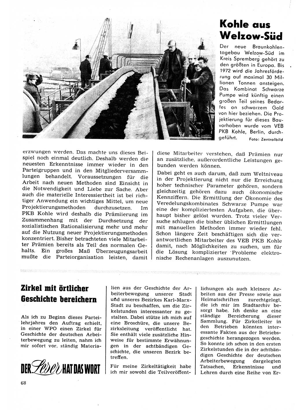 Neuer Weg (NW), Organ des Zentralkomitees (ZK) der SED (Sozialistische Einheitspartei Deutschlands) für Fragen des Parteilebens, 22. Jahrgang [Deutsche Demokratische Republik (DDR)] 1967, Seite 68 (NW ZK SED DDR 1967, S. 68)