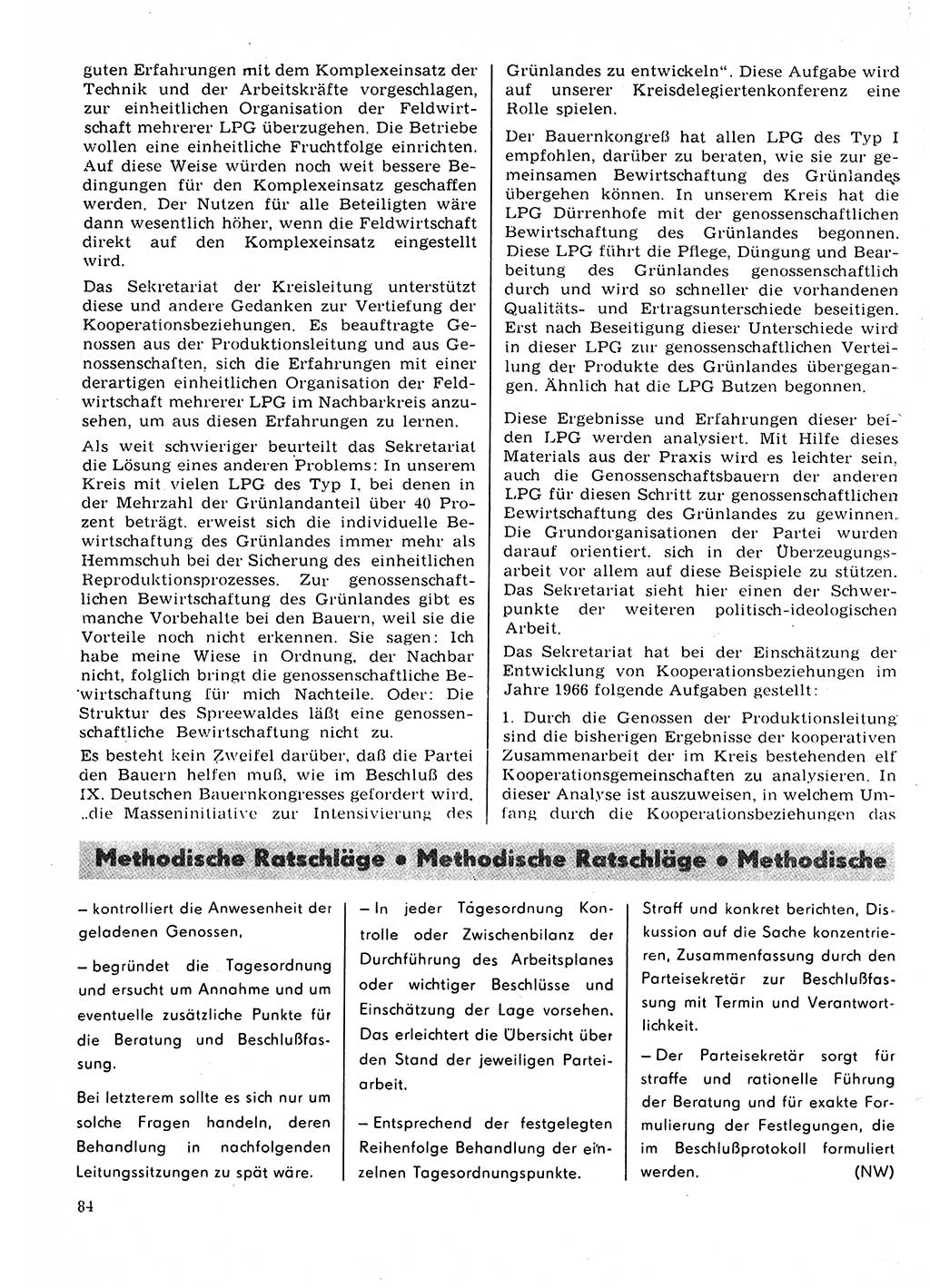 Neuer Weg (NW), Organ des Zentralkomitees (ZK) der SED (Sozialistische Einheitspartei Deutschlands) für Fragen des Parteilebens, 22. Jahrgang [Deutsche Demokratische Republik (DDR)] 1967, Seite 84 (NW ZK SED DDR 1967, S. 84)