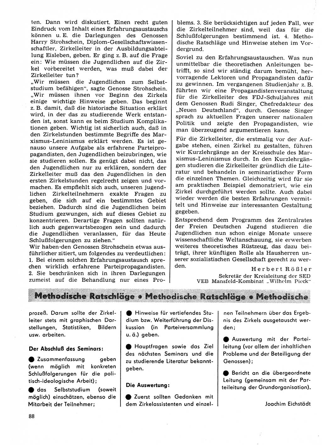 Neuer Weg (NW), Organ des Zentralkomitees (ZK) der SED (Sozialistische Einheitspartei Deutschlands) für Fragen des Parteilebens, 22. Jahrgang [Deutsche Demokratische Republik (DDR)] 1967, Seite 88 (NW ZK SED DDR 1967, S. 88)