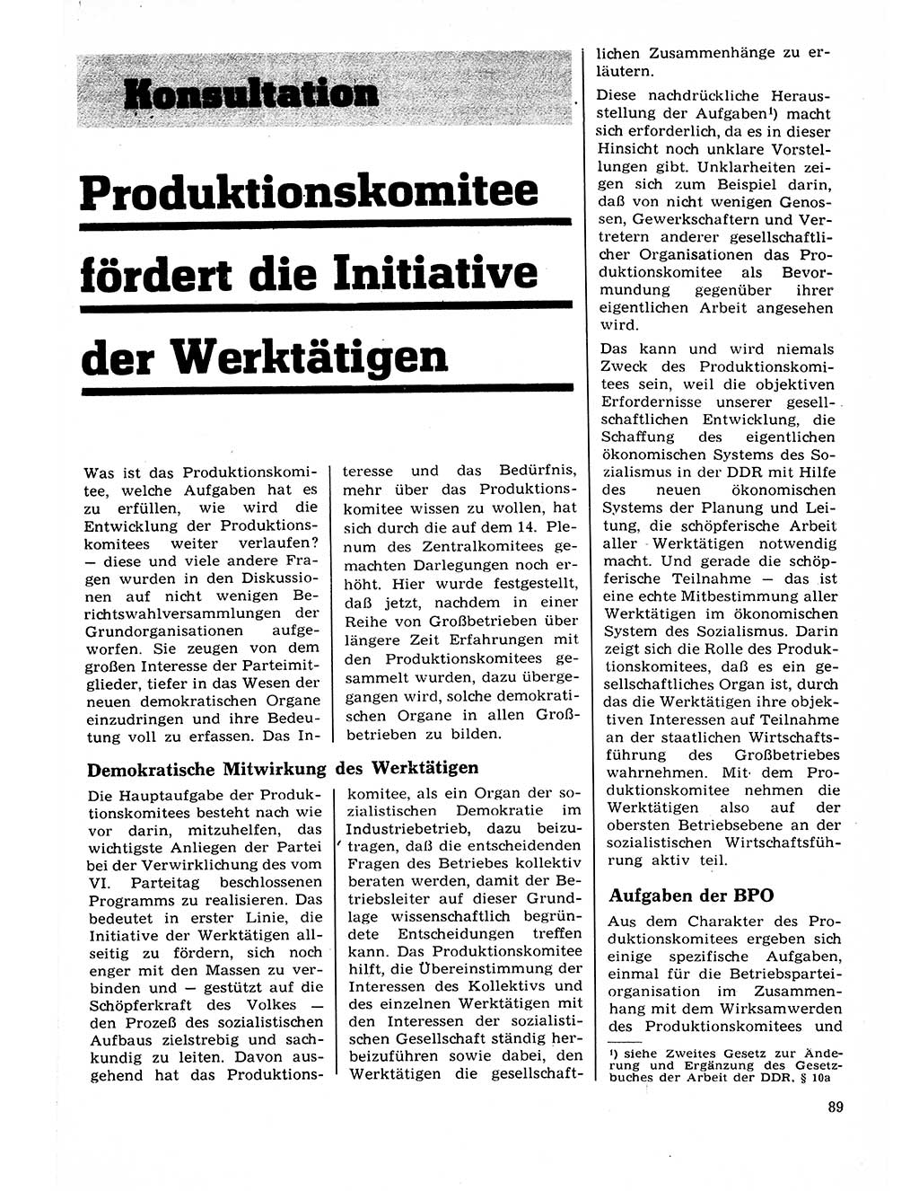 Neuer Weg (NW), Organ des Zentralkomitees (ZK) der SED (Sozialistische Einheitspartei Deutschlands) für Fragen des Parteilebens, 22. Jahrgang [Deutsche Demokratische Republik (DDR)] 1967, Seite 89 (NW ZK SED DDR 1967, S. 89)