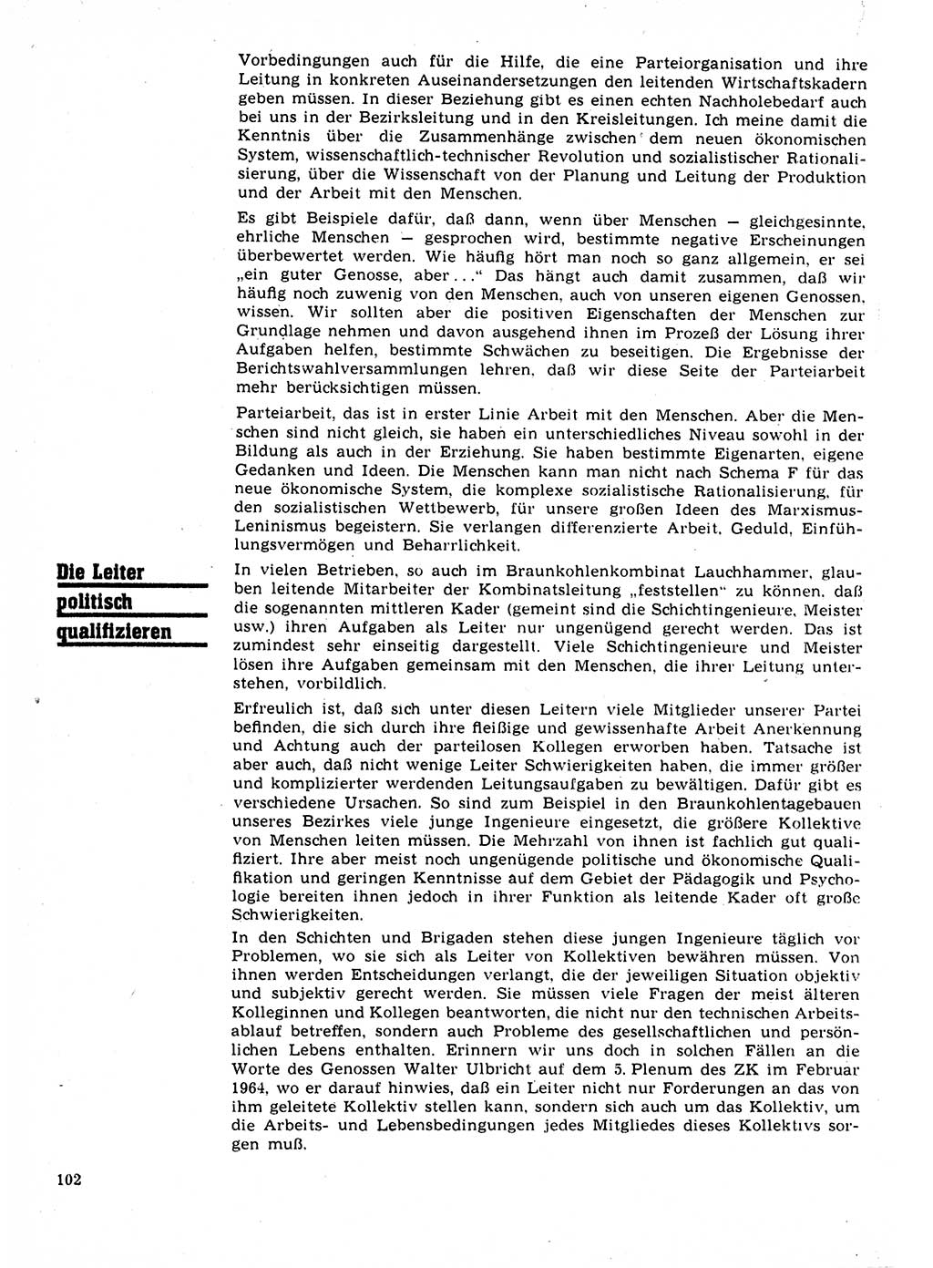 Neuer Weg (NW), Organ des Zentralkomitees (ZK) der SED (Sozialistische Einheitspartei Deutschlands) für Fragen des Parteilebens, 22. Jahrgang [Deutsche Demokratische Republik (DDR)] 1967, Seite 102 (NW ZK SED DDR 1967, S. 102)