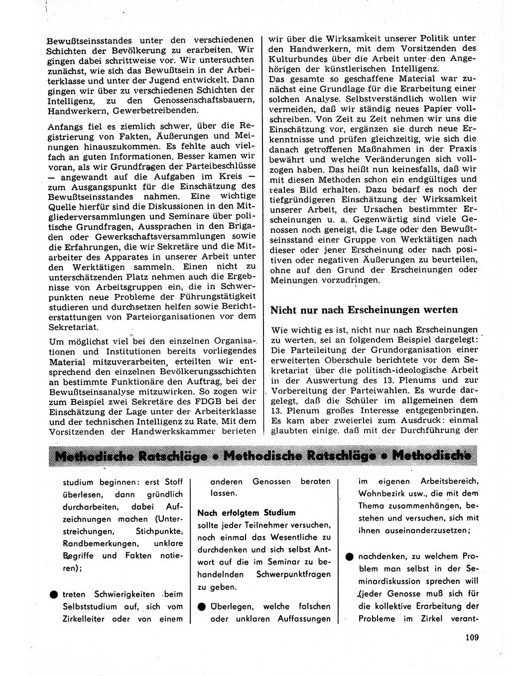 Neuer Weg (NW), Organ des Zentralkomitees (ZK) der SED (Sozialistische Einheitspartei Deutschlands) für Fragen des Parteilebens, 22. Jahrgang [Deutsche Demokratische Republik (DDR)] 1967, Seite 109 (NW ZK SED DDR 1967, S. 109)