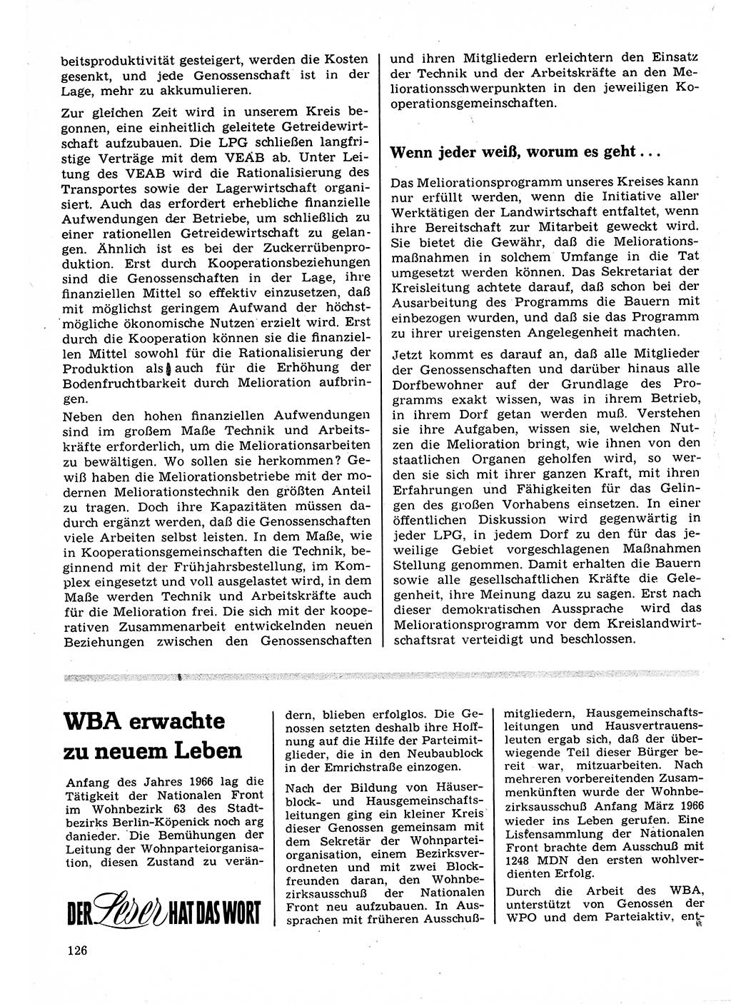 Neuer Weg (NW), Organ des Zentralkomitees (ZK) der SED (Sozialistische Einheitspartei Deutschlands) für Fragen des Parteilebens, 22. Jahrgang [Deutsche Demokratische Republik (DDR)] 1967, Seite 126 (NW ZK SED DDR 1967, S. 126)