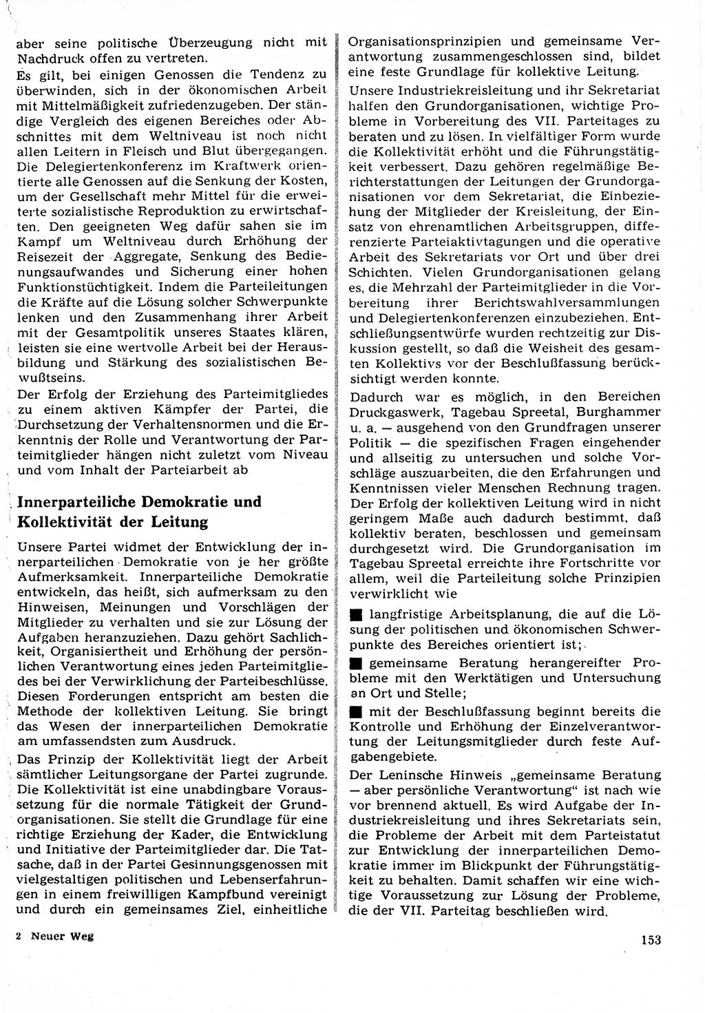 Neuer Weg (NW), Organ des Zentralkomitees (ZK) der SED (Sozialistische Einheitspartei Deutschlands) für Fragen des Parteilebens, 22. Jahrgang [Deutsche Demokratische Republik (DDR)] 1967, Seite 153 (NW ZK SED DDR 1967, S. 153)