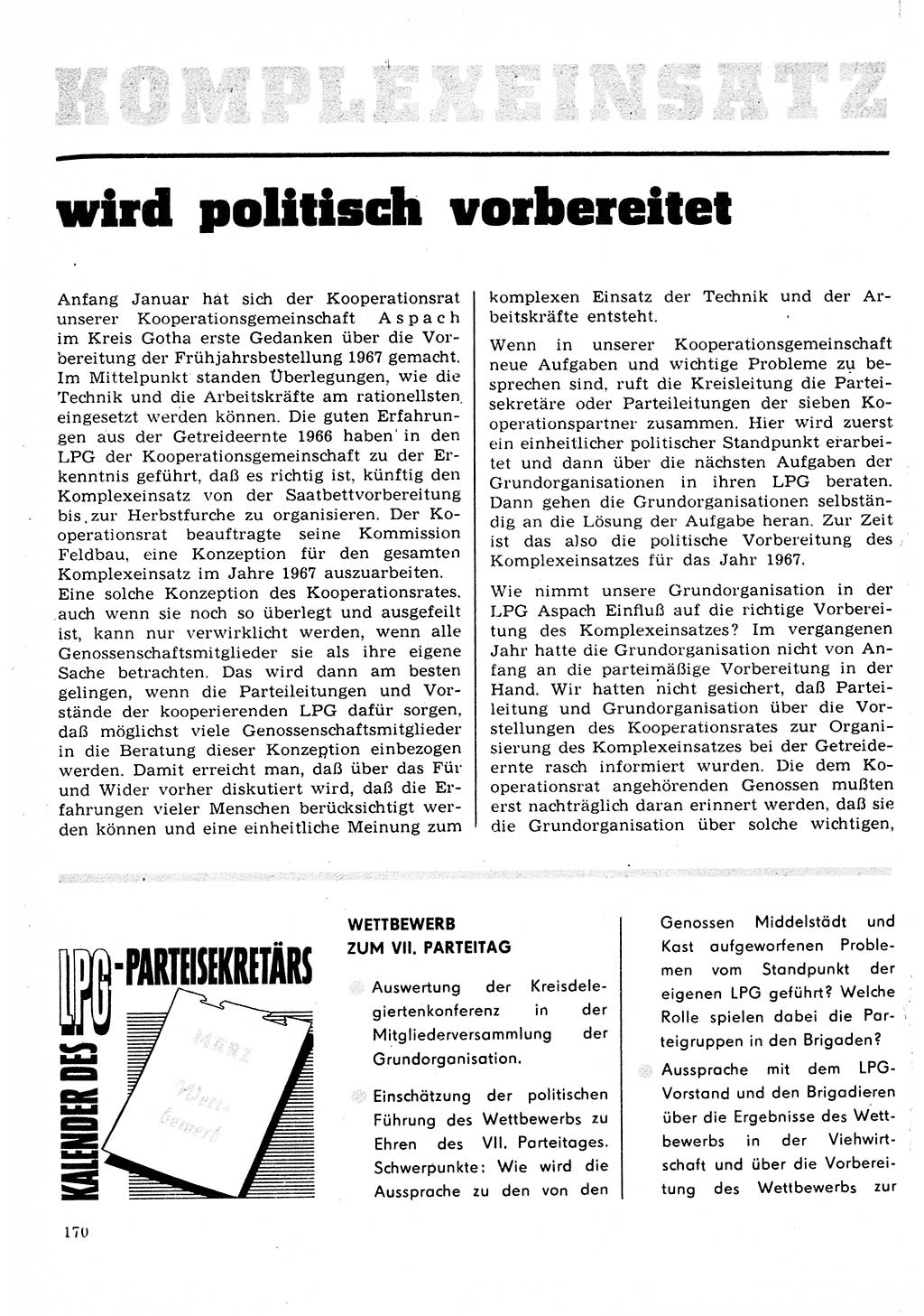 Neuer Weg (NW), Organ des Zentralkomitees (ZK) der SED (Sozialistische Einheitspartei Deutschlands) für Fragen des Parteilebens, 22. Jahrgang [Deutsche Demokratische Republik (DDR)] 1967, Seite 170 (NW ZK SED DDR 1967, S. 170)