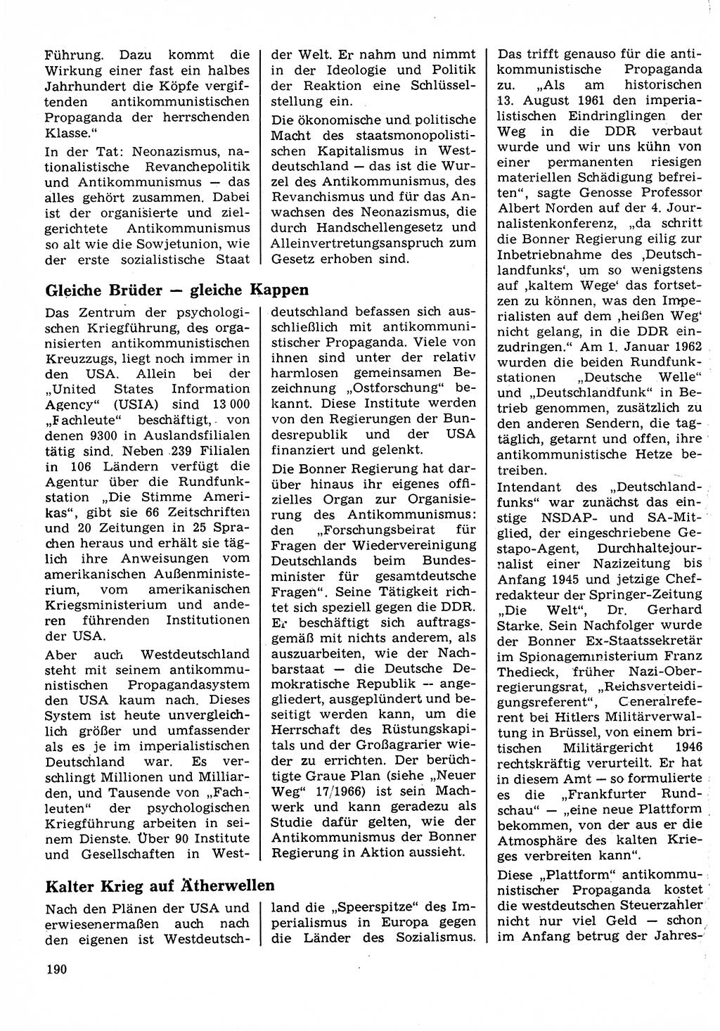 Neuer Weg (NW), Organ des Zentralkomitees (ZK) der SED (Sozialistische Einheitspartei Deutschlands) für Fragen des Parteilebens, 22. Jahrgang [Deutsche Demokratische Republik (DDR)] 1967, Seite 190 (NW ZK SED DDR 1967, S. 190)