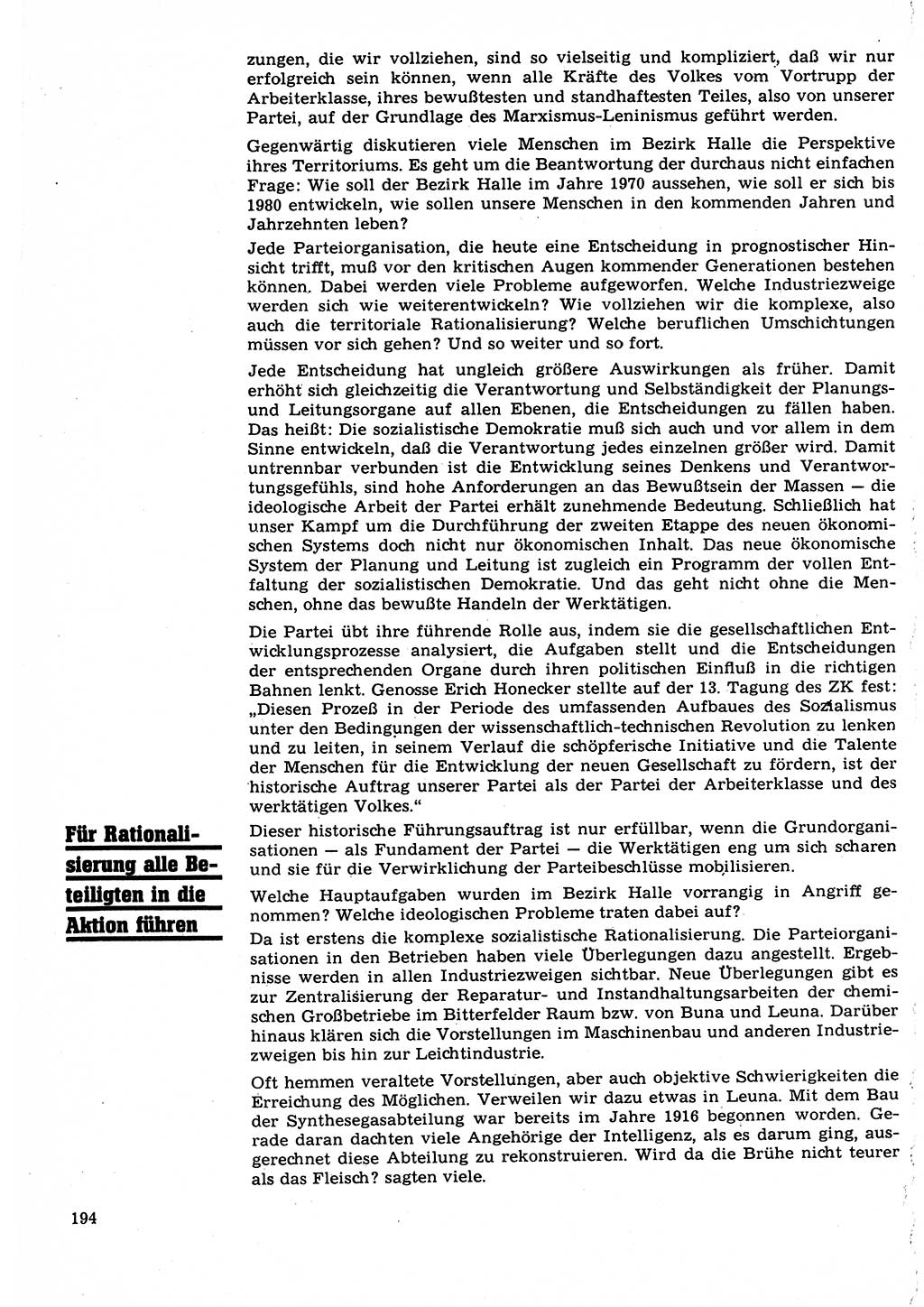 Neuer Weg (NW), Organ des Zentralkomitees (ZK) der SED (Sozialistische Einheitspartei Deutschlands) für Fragen des Parteilebens, 22. Jahrgang [Deutsche Demokratische Republik (DDR)] 1967, Seite 194 (NW ZK SED DDR 1967, S. 194)