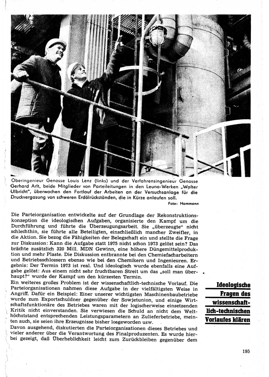 Neuer Weg (NW), Organ des Zentralkomitees (ZK) der SED (Sozialistische Einheitspartei Deutschlands) für Fragen des Parteilebens, 22. Jahrgang [Deutsche Demokratische Republik (DDR)] 1967, Seite 195 (NW ZK SED DDR 1967, S. 195)