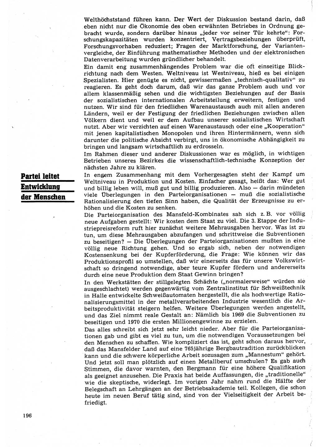 Neuer Weg (NW), Organ des Zentralkomitees (ZK) der SED (Sozialistische Einheitspartei Deutschlands) für Fragen des Parteilebens, 22. Jahrgang [Deutsche Demokratische Republik (DDR)] 1967, Seite 196 (NW ZK SED DDR 1967, S. 196)