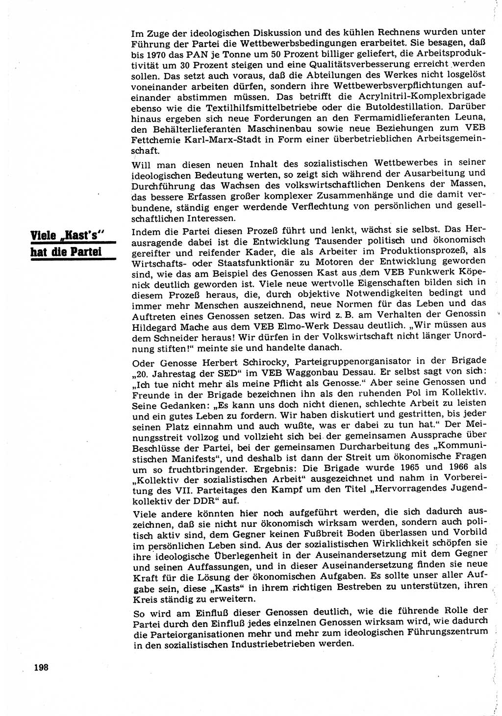 Neuer Weg (NW), Organ des Zentralkomitees (ZK) der SED (Sozialistische Einheitspartei Deutschlands) für Fragen des Parteilebens, 22. Jahrgang [Deutsche Demokratische Republik (DDR)] 1967, Seite 198 (NW ZK SED DDR 1967, S. 198)