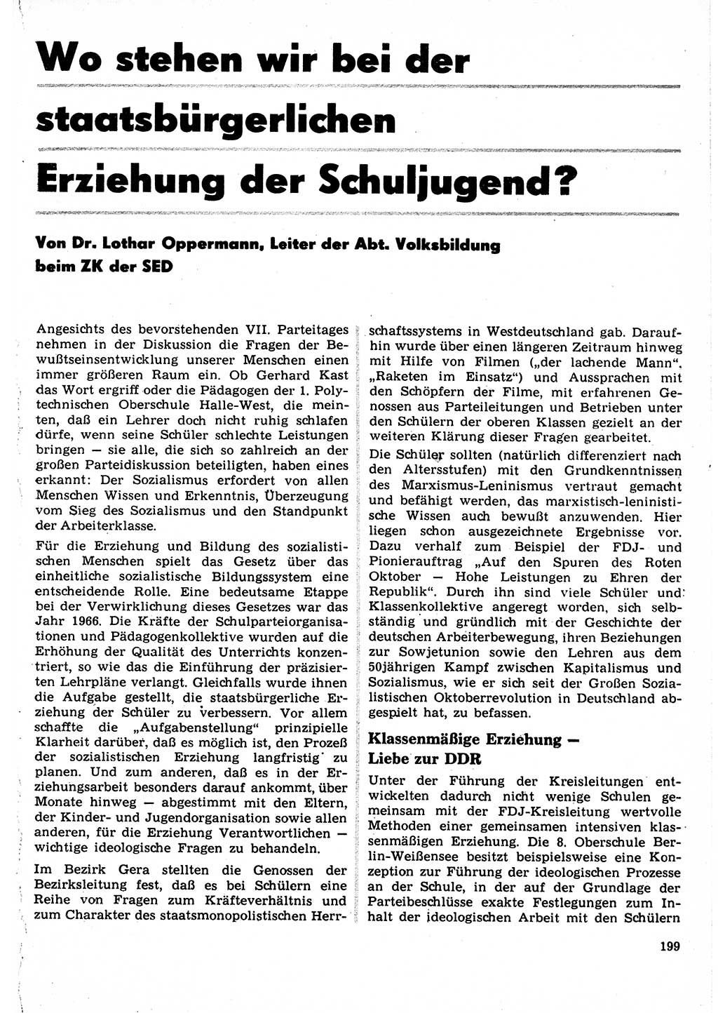 Neuer Weg (NW), Organ des Zentralkomitees (ZK) der SED (Sozialistische Einheitspartei Deutschlands) für Fragen des Parteilebens, 22. Jahrgang [Deutsche Demokratische Republik (DDR)] 1967, Seite 199 (NW ZK SED DDR 1967, S. 199)