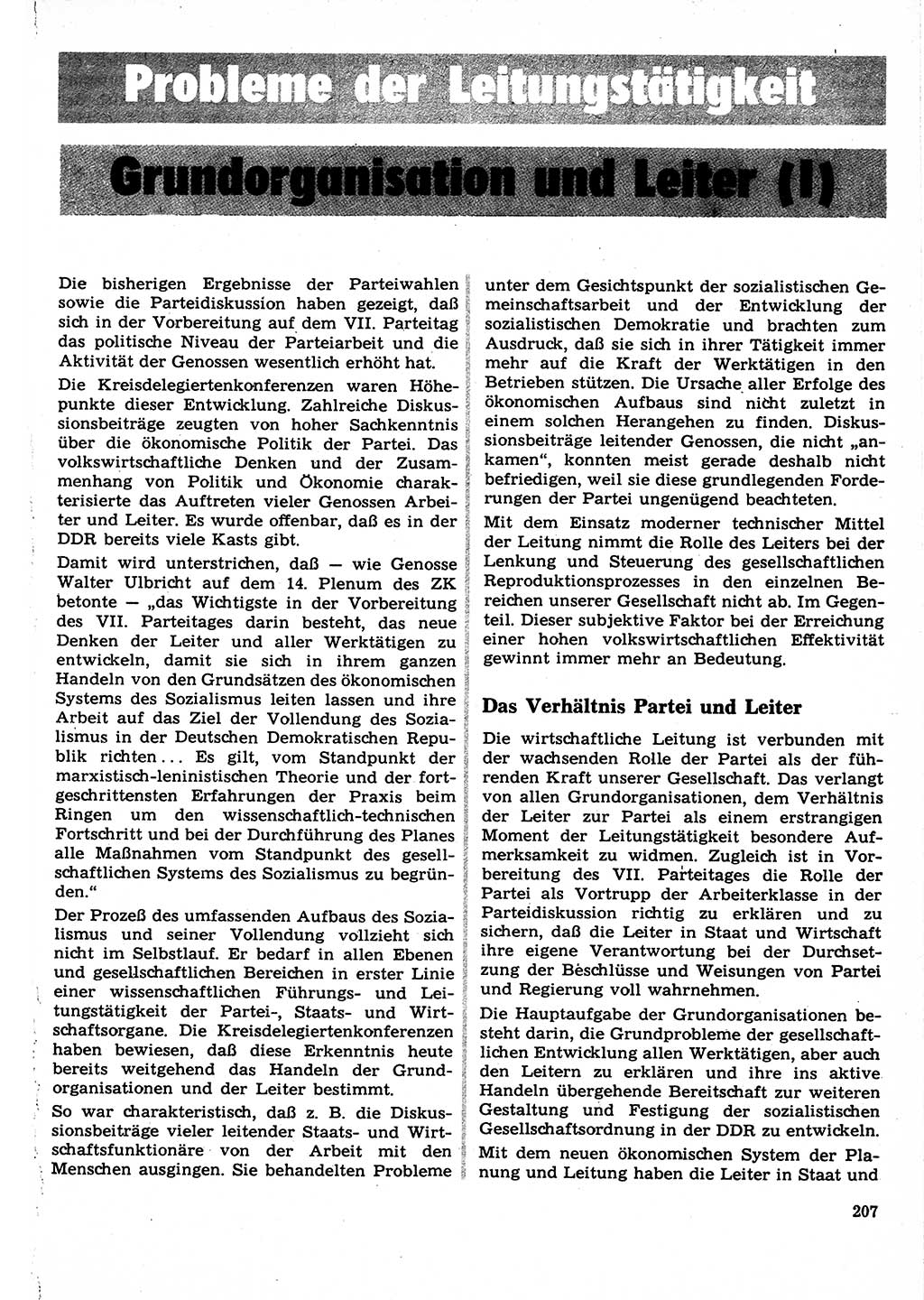 Neuer Weg (NW), Organ des Zentralkomitees (ZK) der SED (Sozialistische Einheitspartei Deutschlands) für Fragen des Parteilebens, 22. Jahrgang [Deutsche Demokratische Republik (DDR)] 1967, Seite 207 (NW ZK SED DDR 1967, S. 207)