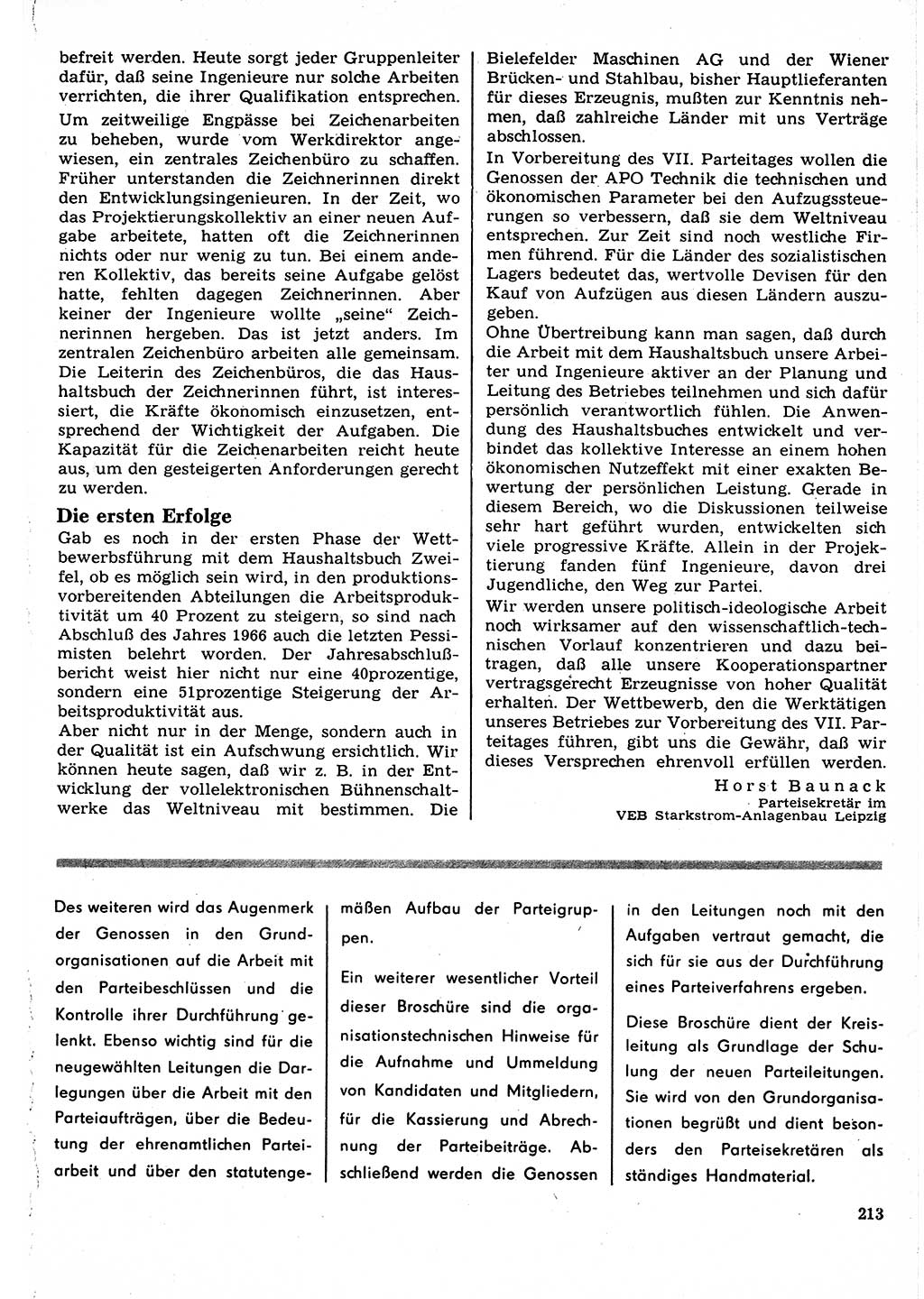 Neuer Weg (NW), Organ des Zentralkomitees (ZK) der SED (Sozialistische Einheitspartei Deutschlands) für Fragen des Parteilebens, 22. Jahrgang [Deutsche Demokratische Republik (DDR)] 1967, Seite 213 (NW ZK SED DDR 1967, S. 213)
