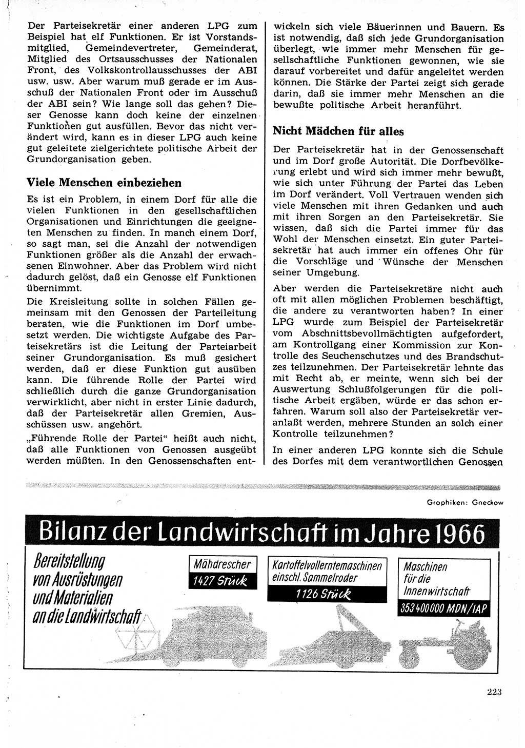 Neuer Weg (NW), Organ des Zentralkomitees (ZK) der SED (Sozialistische Einheitspartei Deutschlands) für Fragen des Parteilebens, 22. Jahrgang [Deutsche Demokratische Republik (DDR)] 1967, Seite 223 (NW ZK SED DDR 1967, S. 223)