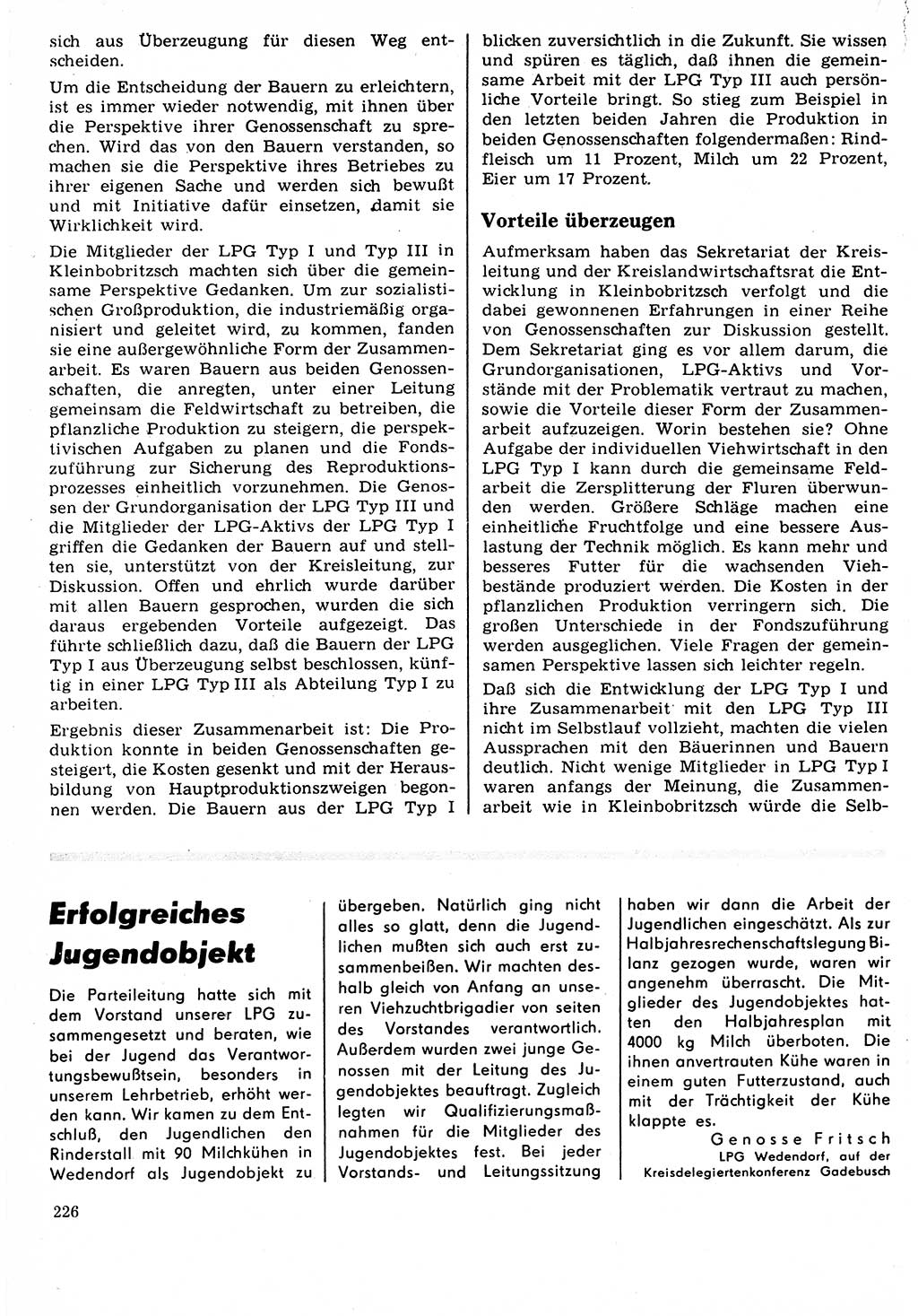 Neuer Weg (NW), Organ des Zentralkomitees (ZK) der SED (Sozialistische Einheitspartei Deutschlands) für Fragen des Parteilebens, 22. Jahrgang [Deutsche Demokratische Republik (DDR)] 1967, Seite 226 (NW ZK SED DDR 1967, S. 226)