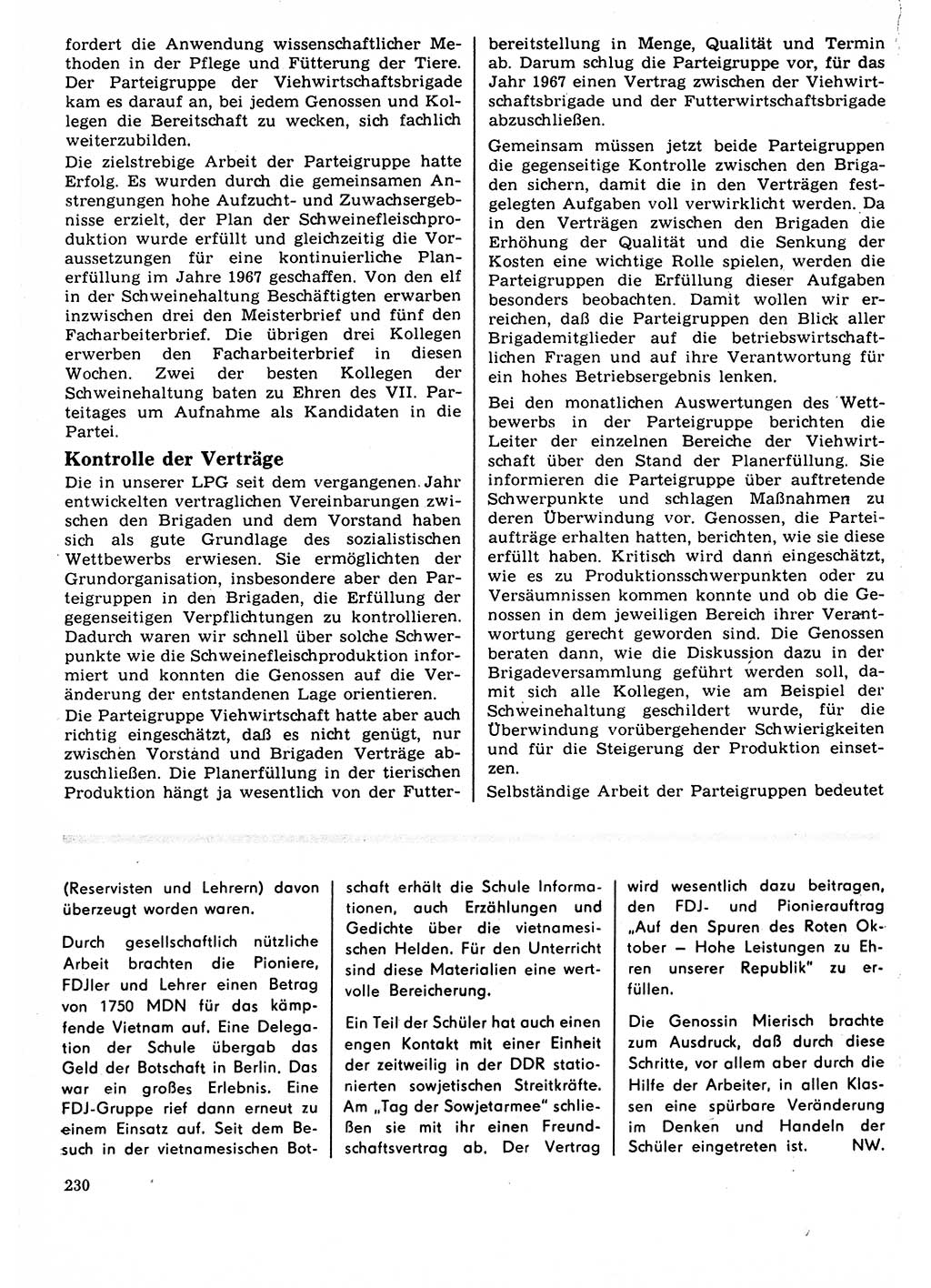 Neuer Weg (NW), Organ des Zentralkomitees (ZK) der SED (Sozialistische Einheitspartei Deutschlands) für Fragen des Parteilebens, 22. Jahrgang [Deutsche Demokratische Republik (DDR)] 1967, Seite 230 (NW ZK SED DDR 1967, S. 230)